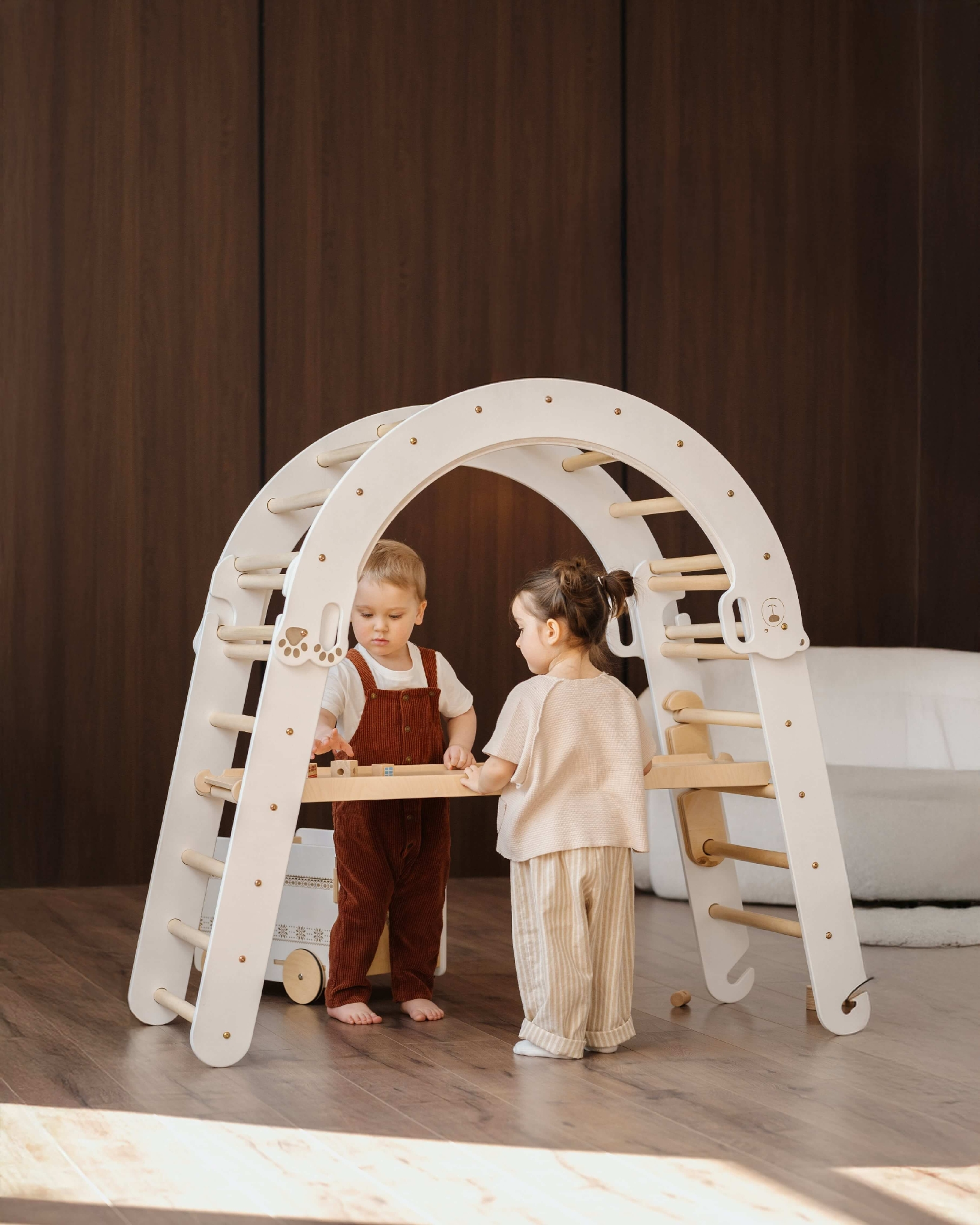 Set Pikler „Bârlog” – triunghi, balansoar, rampă