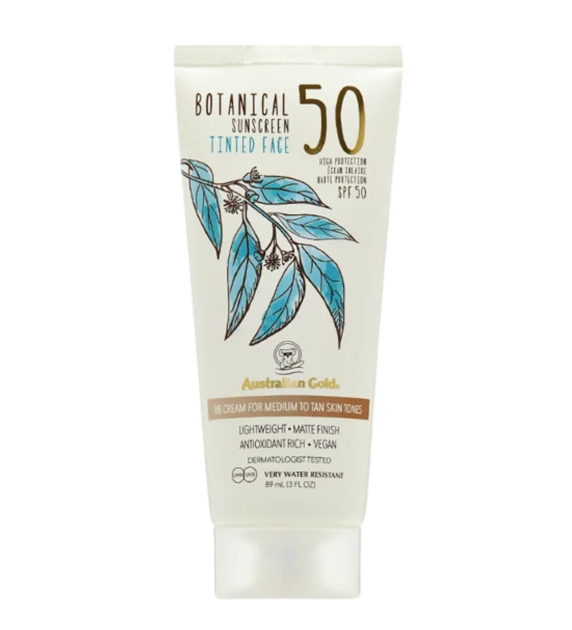 Australian Gold Loțiune de protecție solară pentru față cu bronzanți SPF 50 Medium