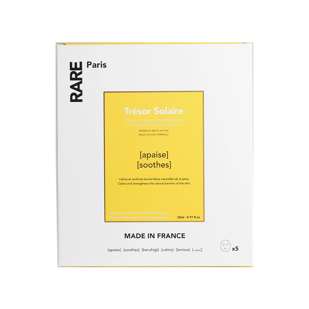 Mască pentru față calmantă și fermantă RARE Paris Trésor Solaire
