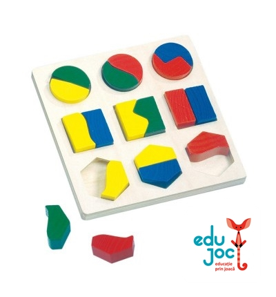 Puzzle din lemn figuri geometrice