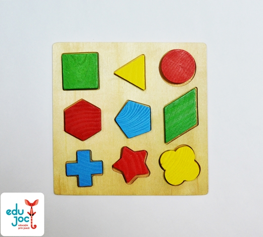 Puzzle din lemn figuri geometrice
