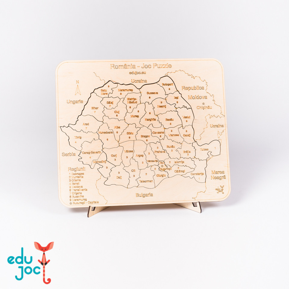 Puzzle Harta Romaniei cu Judete - natur