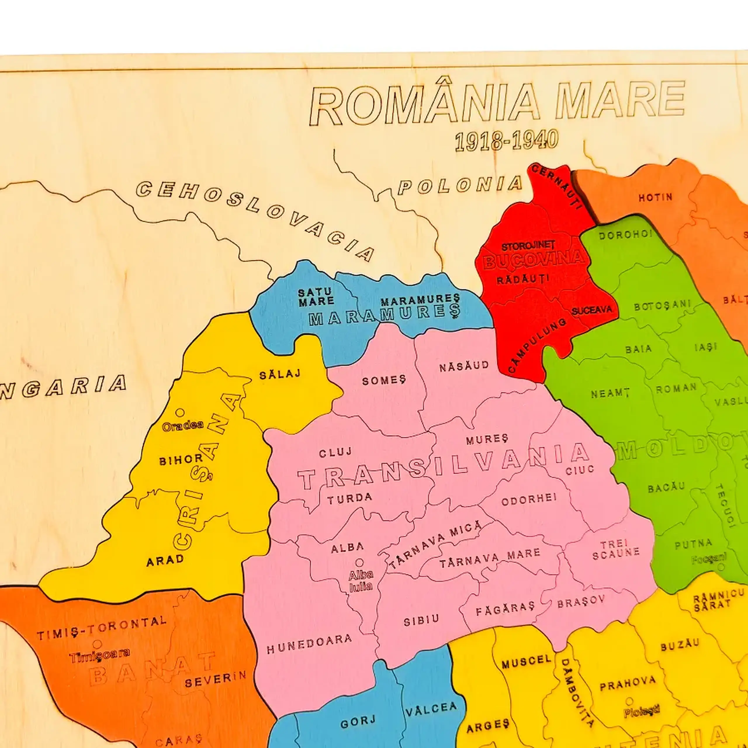 Puzzle Harta României Mari