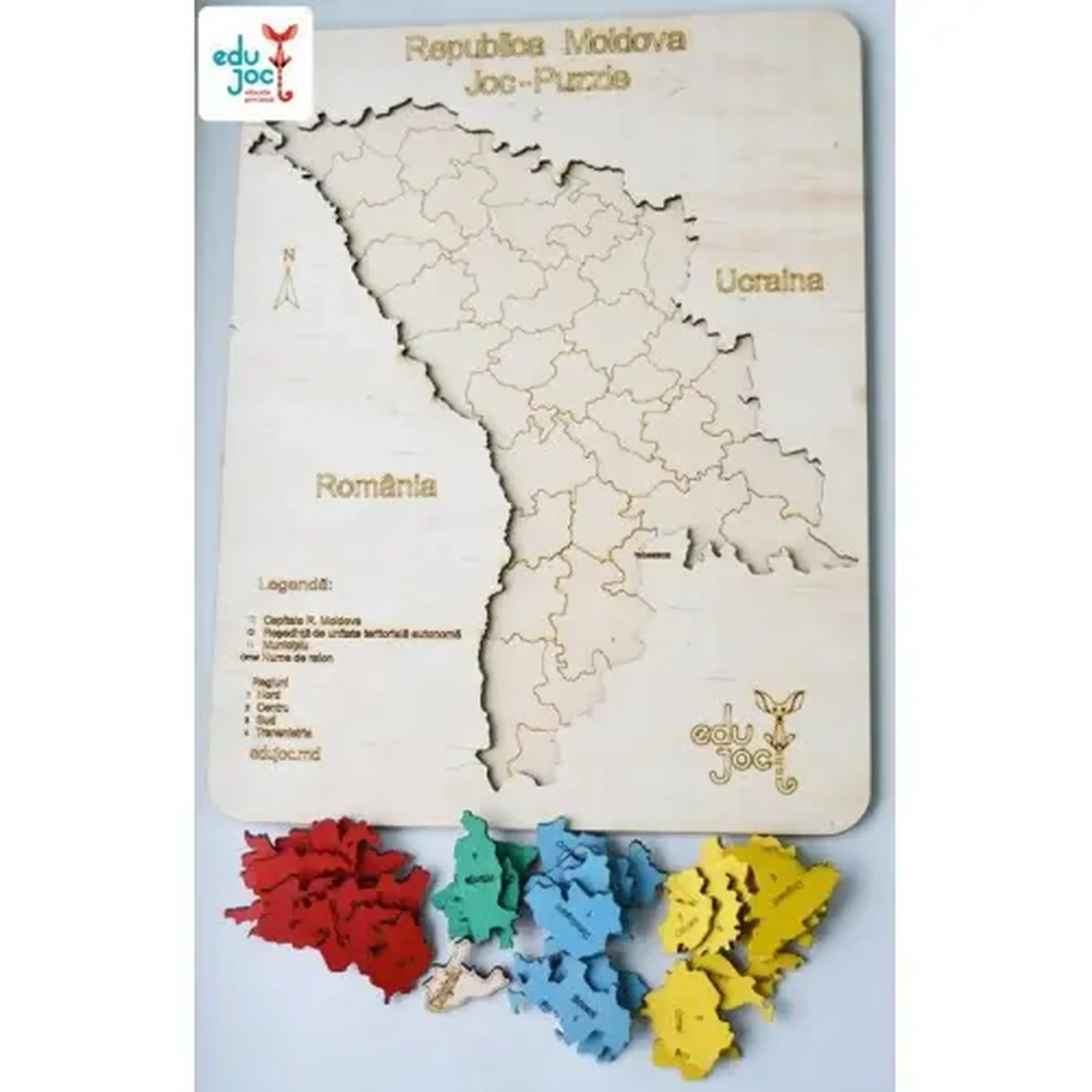 Puzzle Harta R. Moldova cu umbre