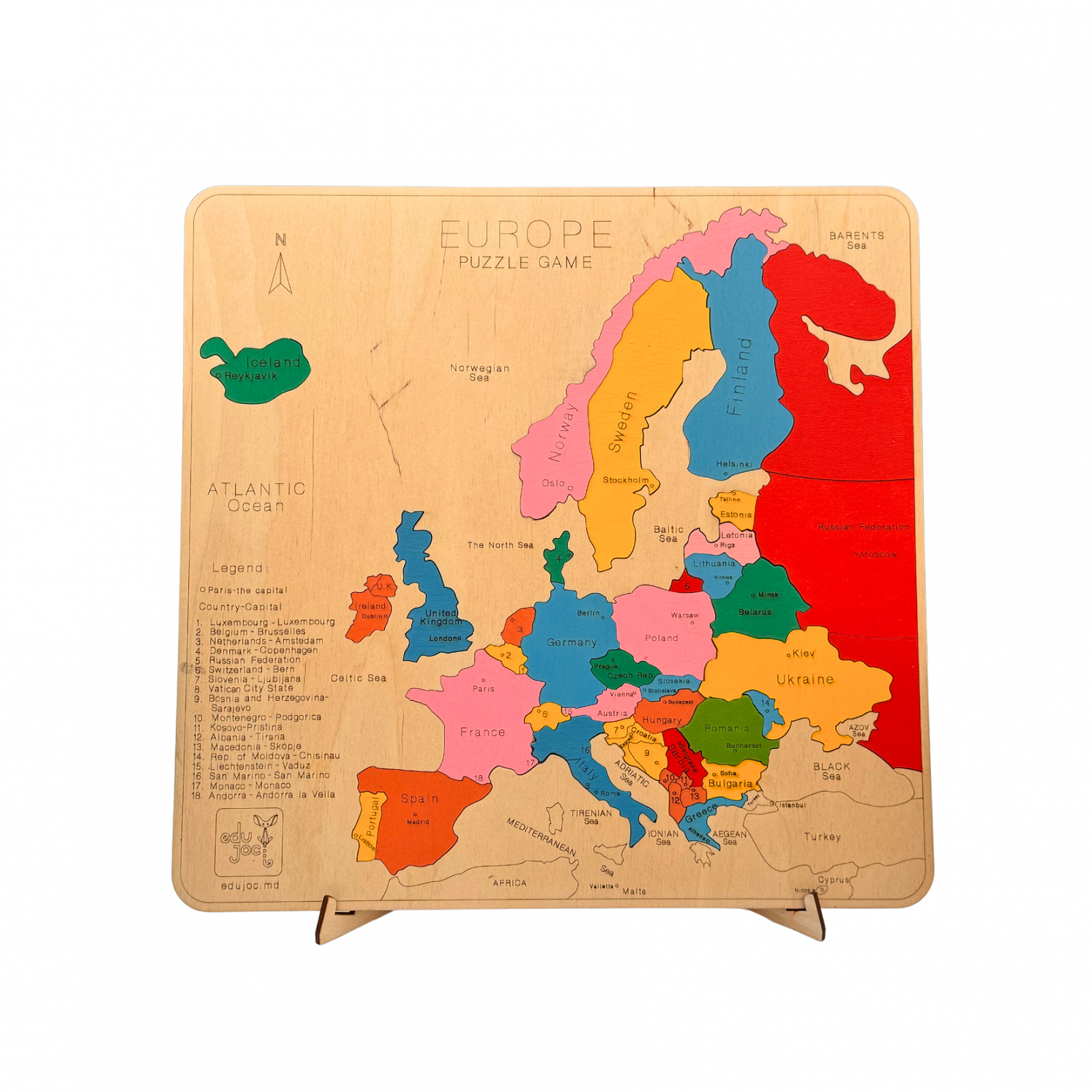 Puzzle Harta Europei în limba Engleză
