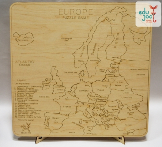 Puzzle harta Europei natur in limba engleza