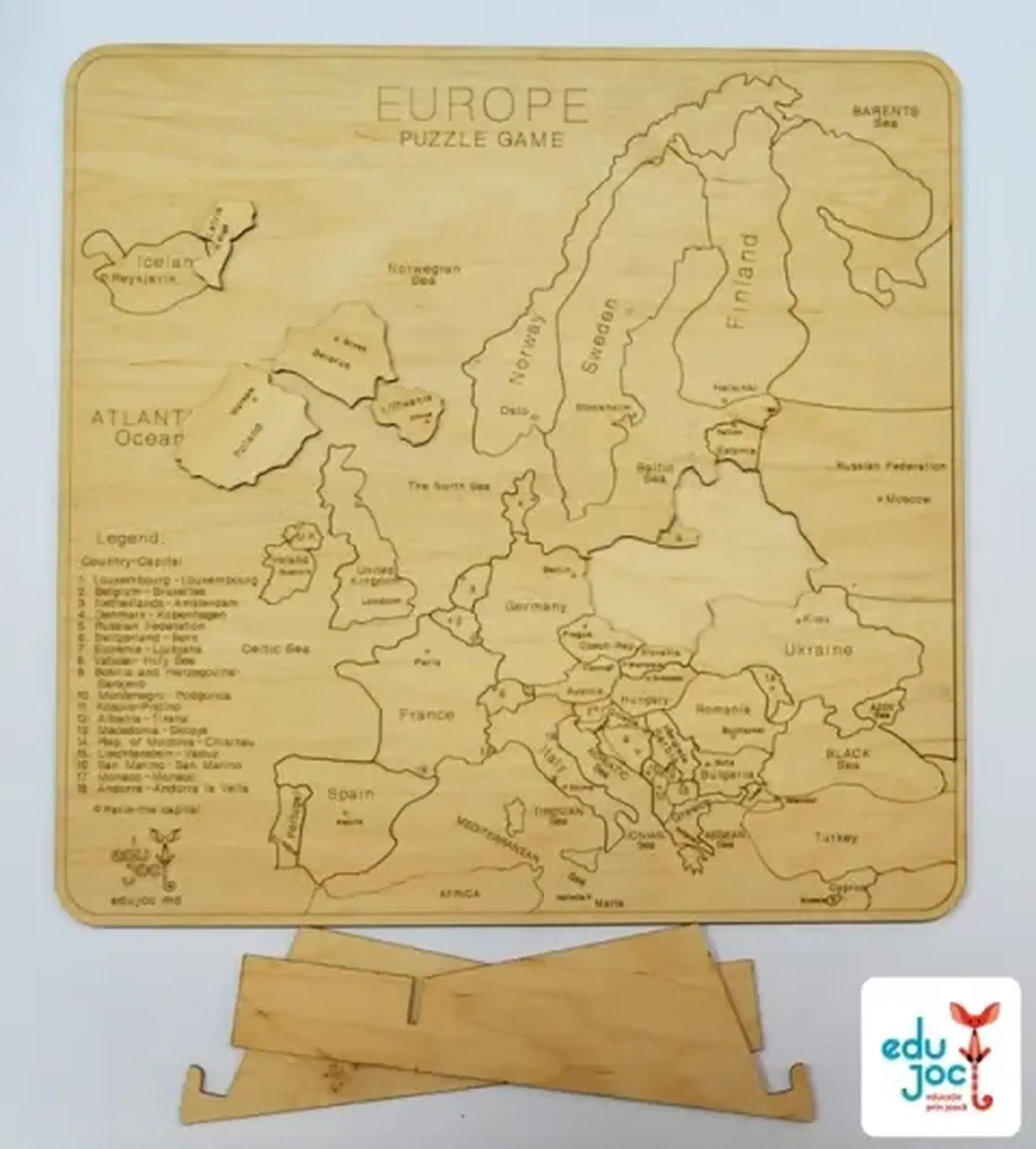 Puzzle harta Europei natur in limba engleza