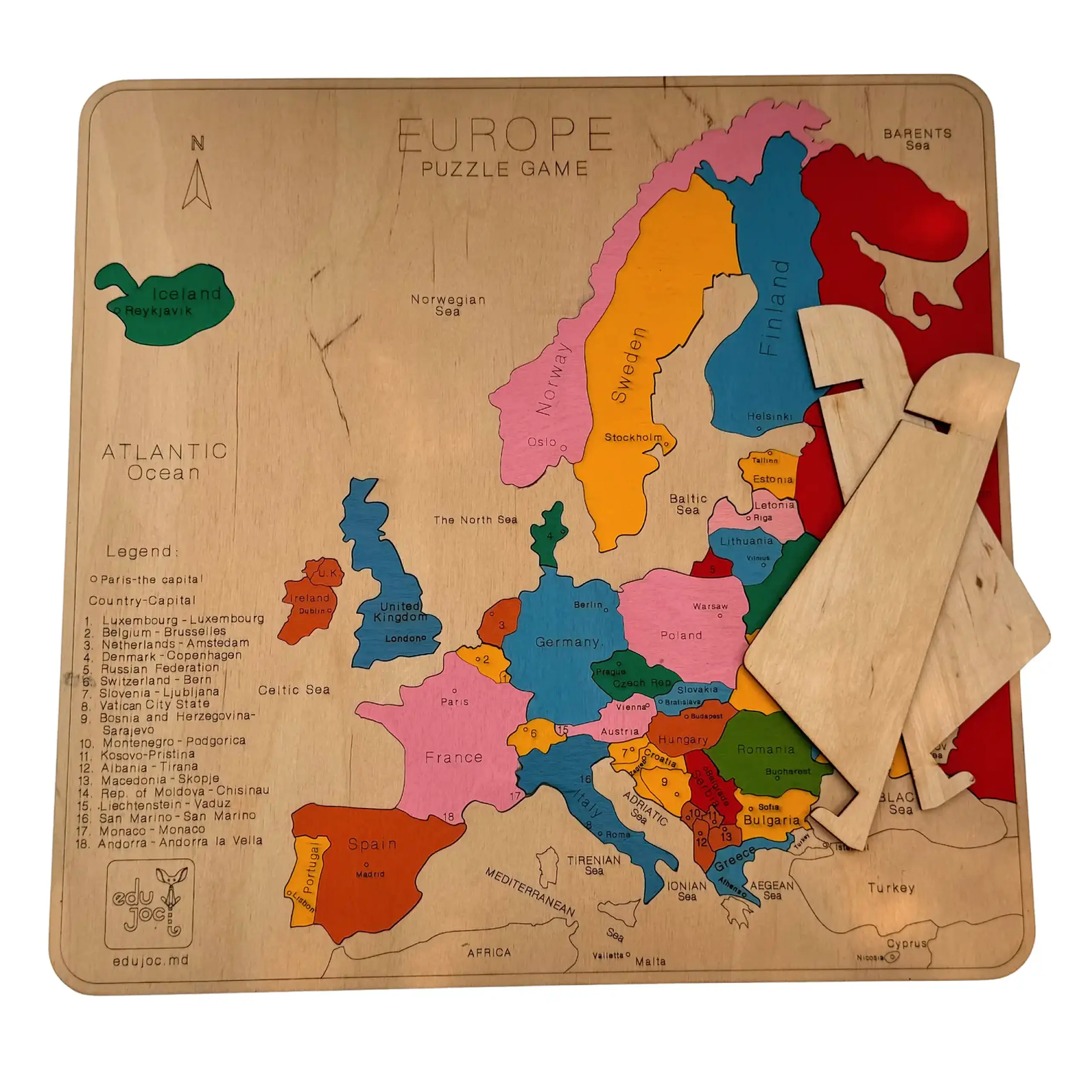 Puzzle Harta Europei în limba Engleză