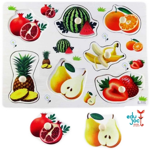 Puzzle incastru fructe cu desen