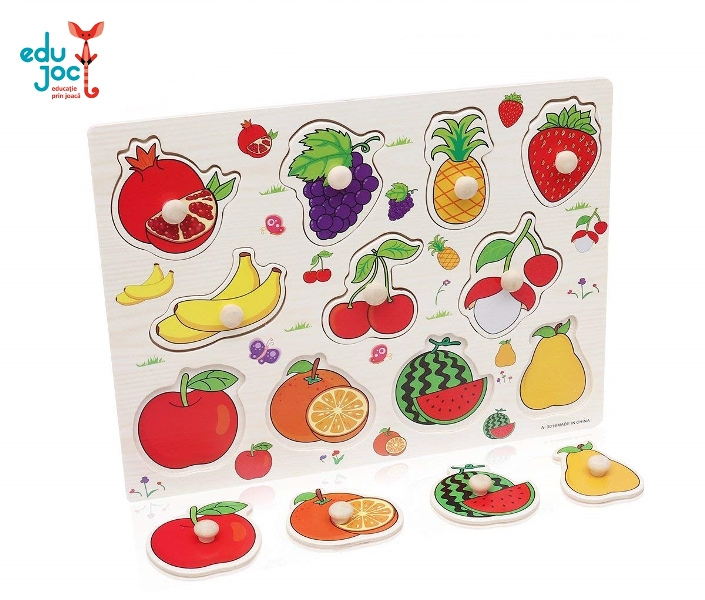 Puzzle incastru fructe cu desen