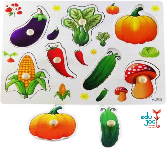 Puzzle incastru legume cu desen