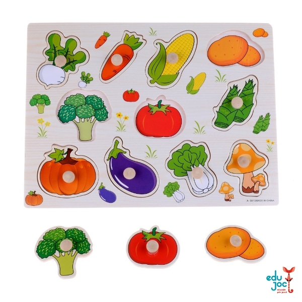 Puzzle incastru legume cu desen