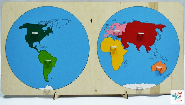 Puzzle harta continente (Montessori)