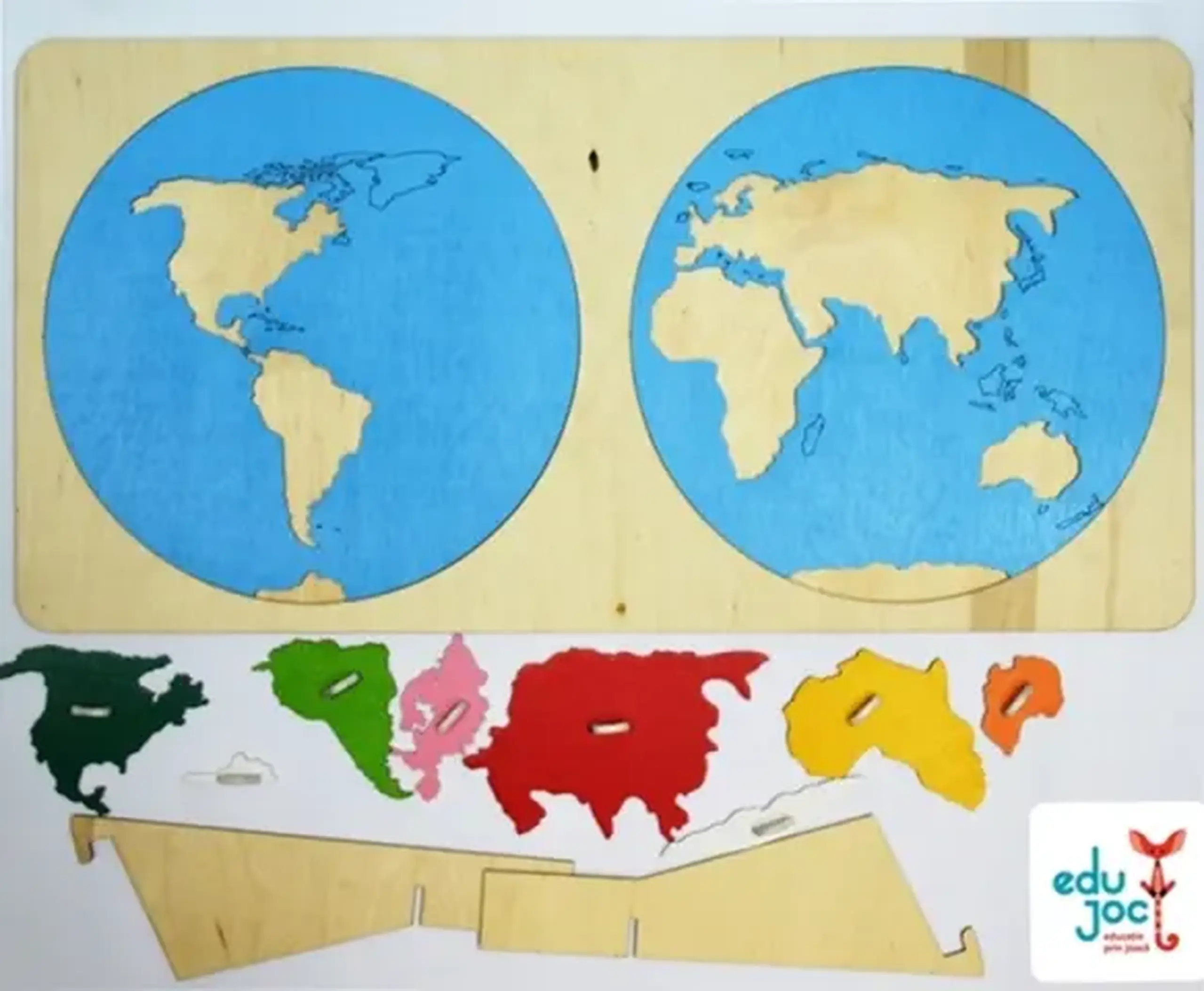 Puzzle harta continente (Montessori)