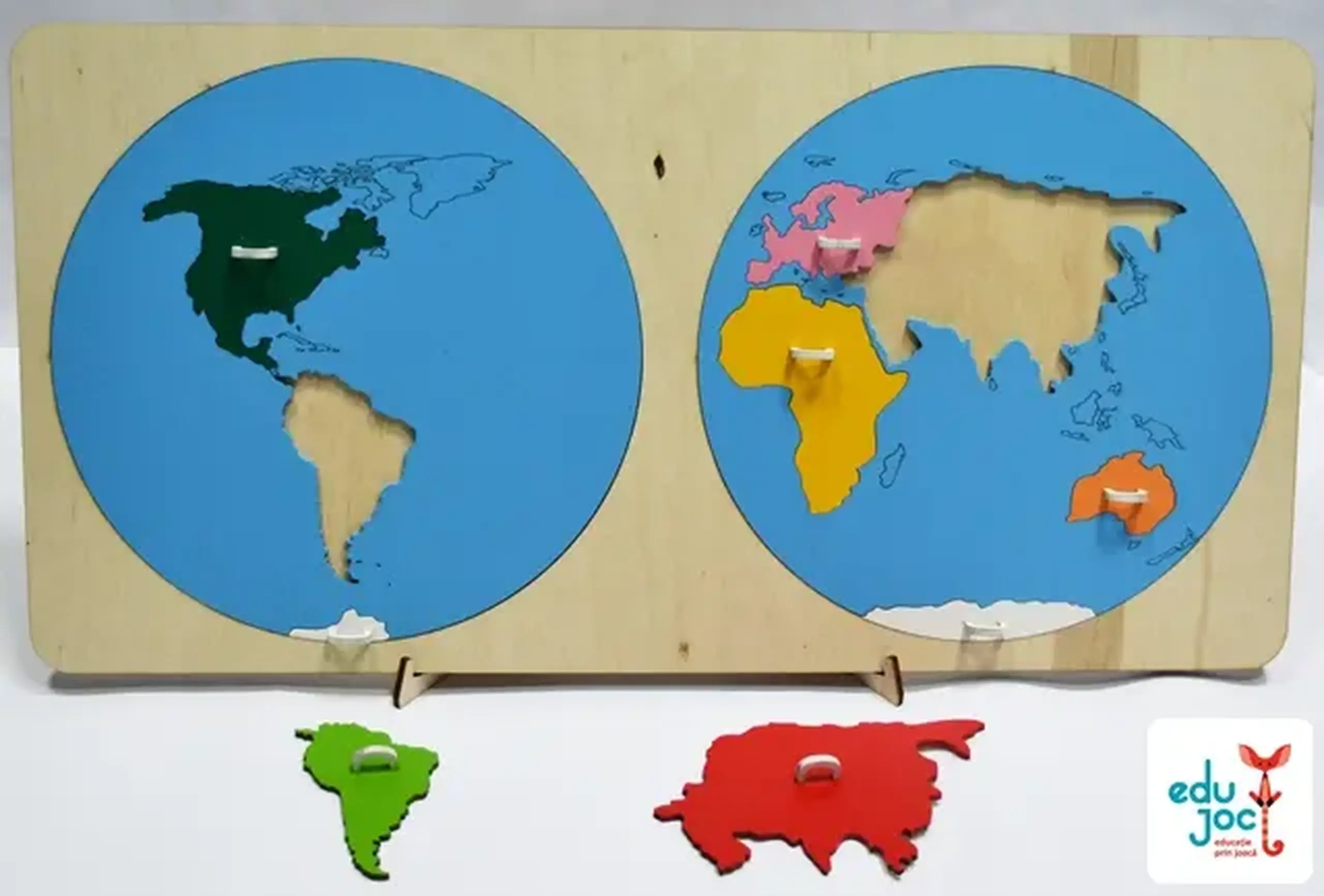 Puzzle harta continente (Montessori)