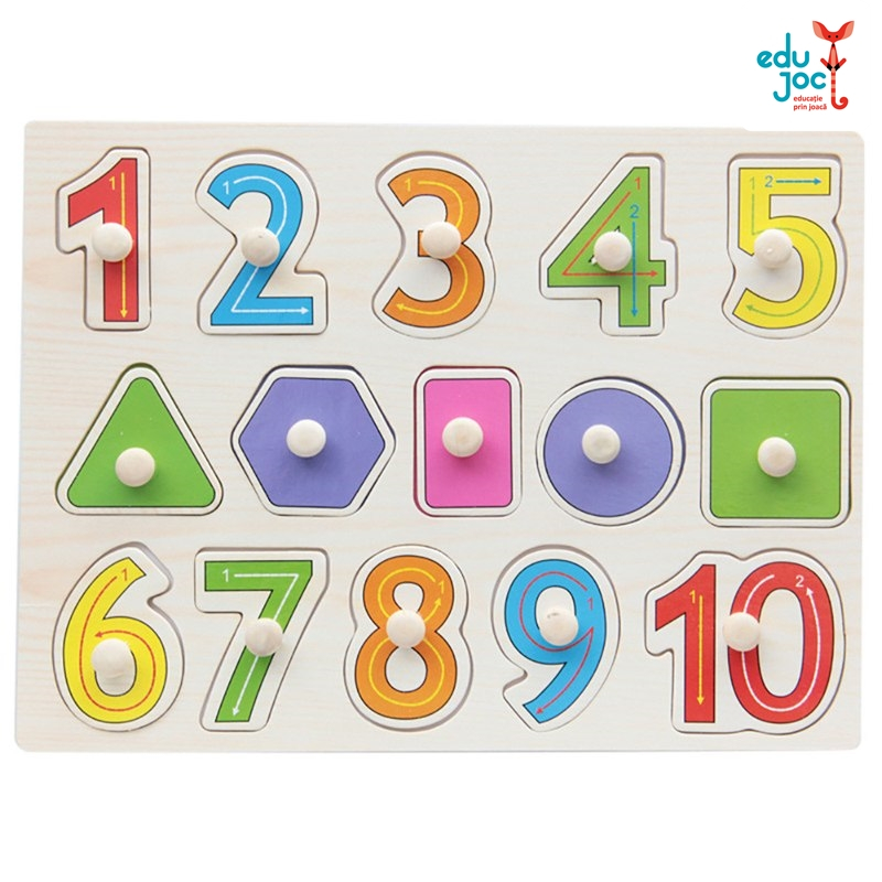 Puzzle incastru cu forme si cifre