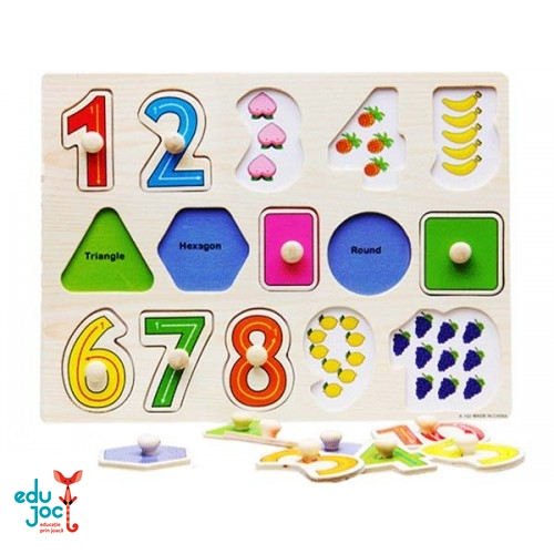 Puzzle incastru cu forme si cifre
