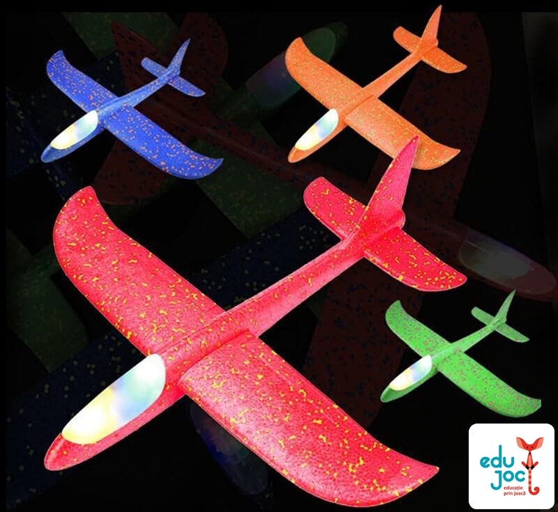 Avion planor din polistiren cu Led, 47 cm