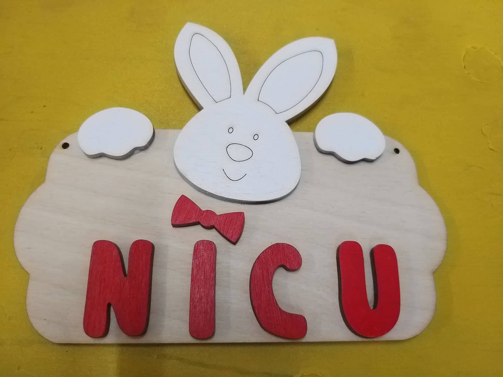 Decoratiune Iepuras cu nume