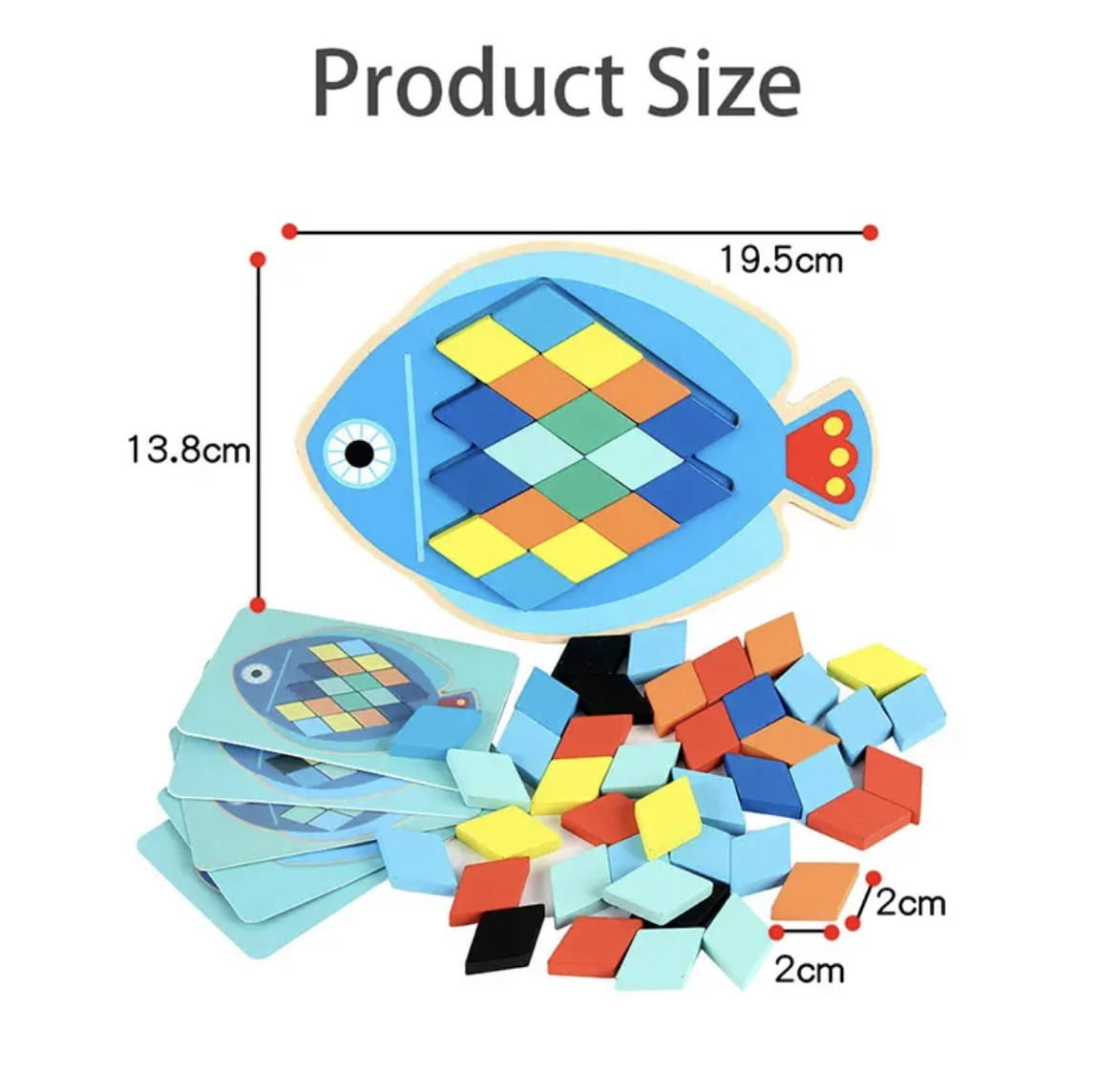 Puzzle Mozaic din lemn Pește