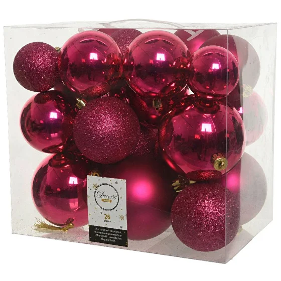 Set globuri de Crăciun Magenta