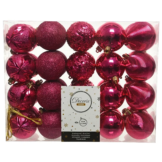 Decor globuri pentru brad Magenta