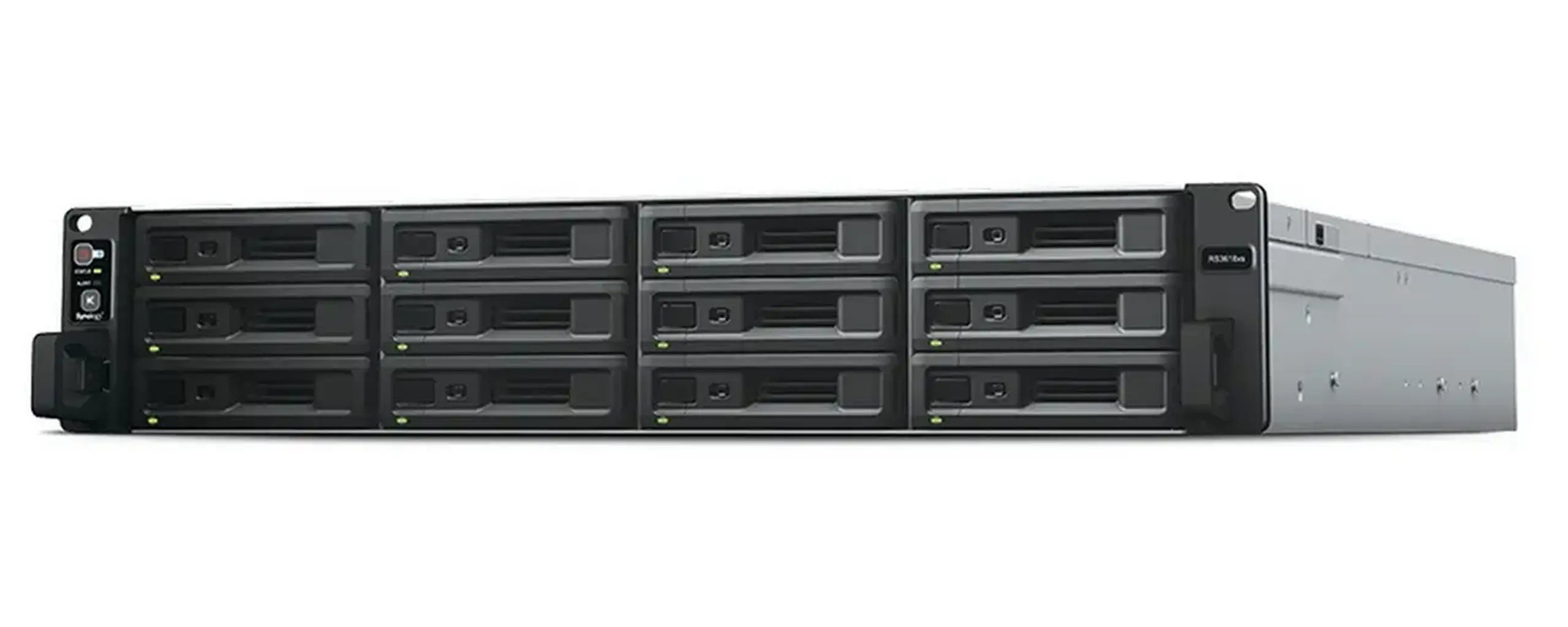 SYNOLOGY „RS3618xs”, 12 locații, 4 nuclee Intel Xeon 2,4 - 2,7 Ghz, 8 Gb*1+3 sloturi, 4x1GbE, 2xPCIe