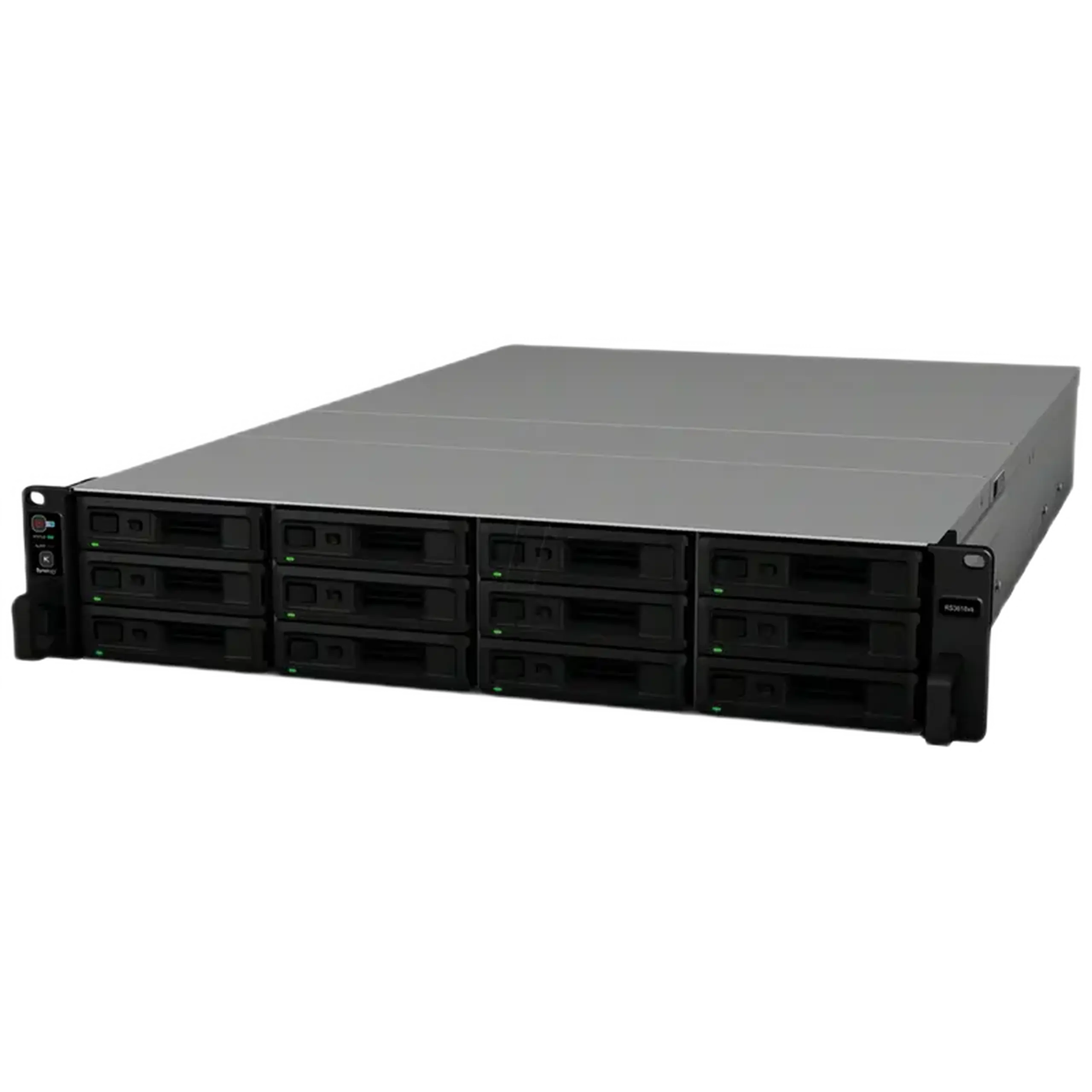 SYNOLOGY „RS3618xs”, 12 locații, 4 nuclee Intel Xeon 2,4 - 2,7 Ghz, 8 Gb*1+3 sloturi, 4x1GbE, 2xPCIe