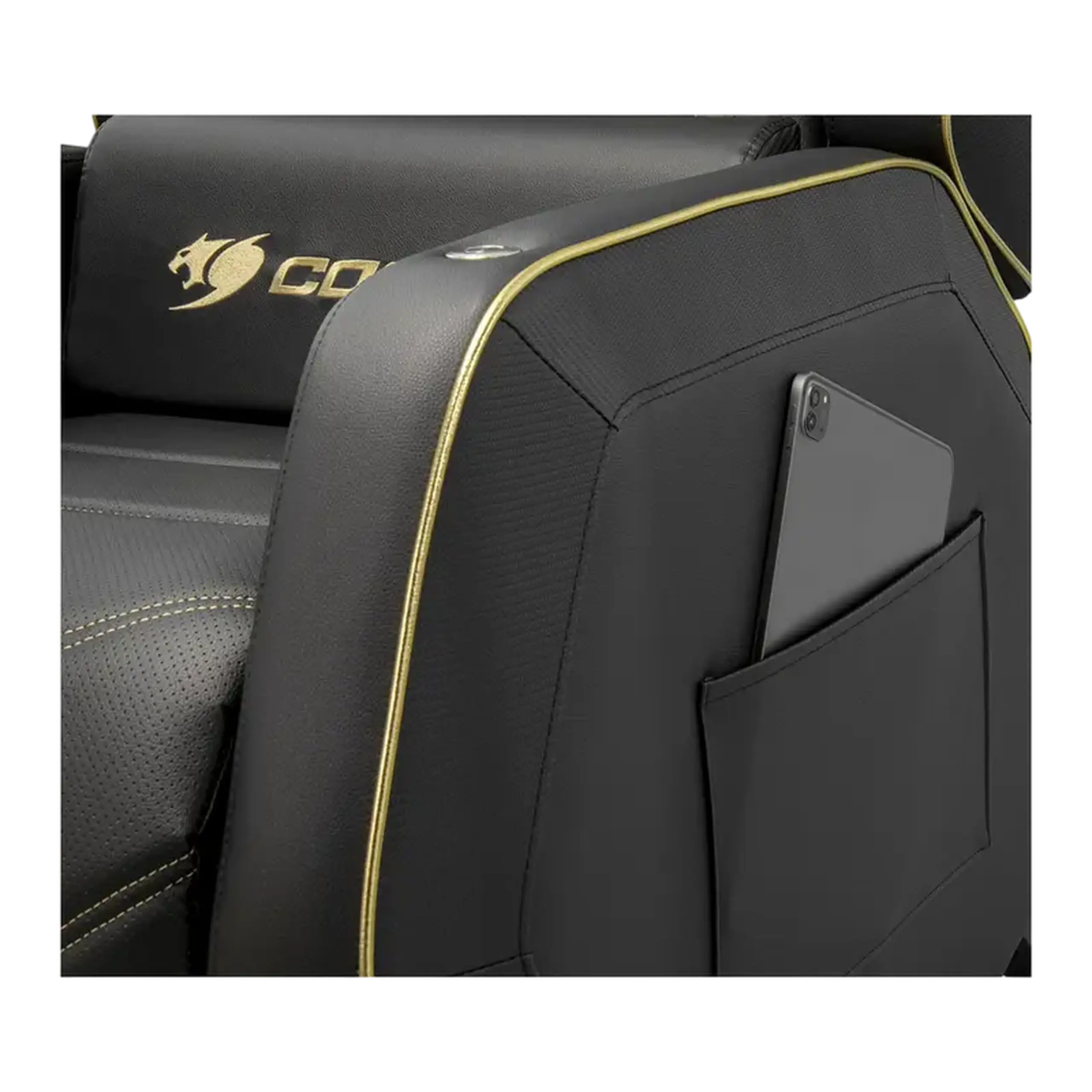 Canapea pentru jocuri Cougar Ranger Pro Royal, sarcina maximă a utilizatorului de până la 160 kg, buzunar lateral, masă pivotantă detașabilă, SUA