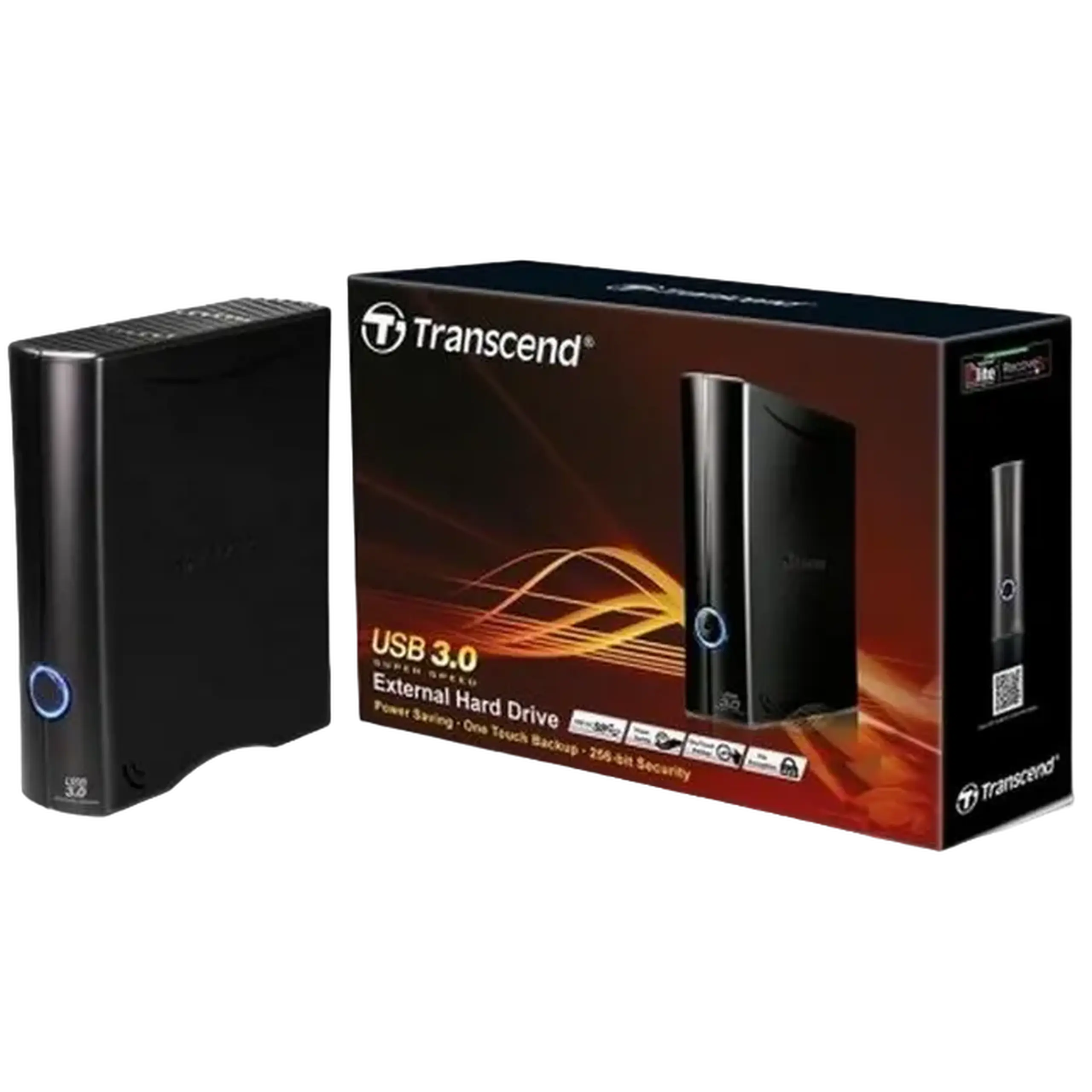 8,0 TB (USB3.1) 3,5" Transcend "StoreJet 35T3", negru [criptare AES pe 256 de biți]