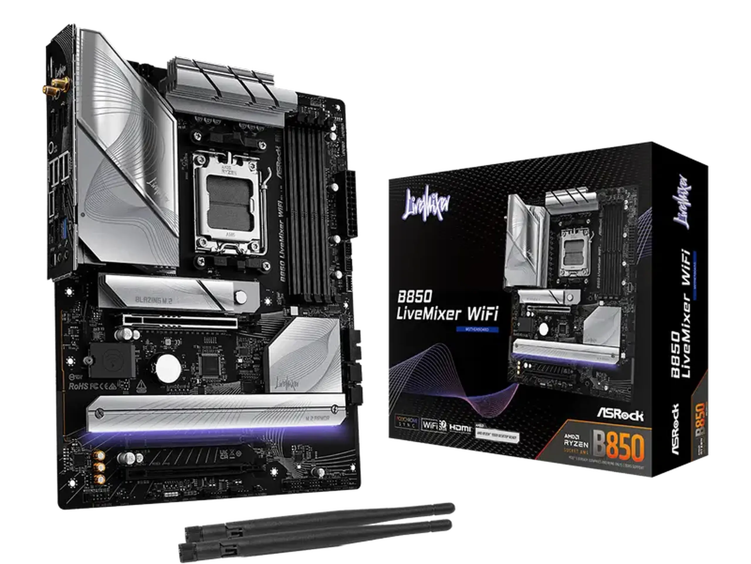 Placă de bază ASRock B850 LiveMixer WiFi, AM5, AMD B850, ATX