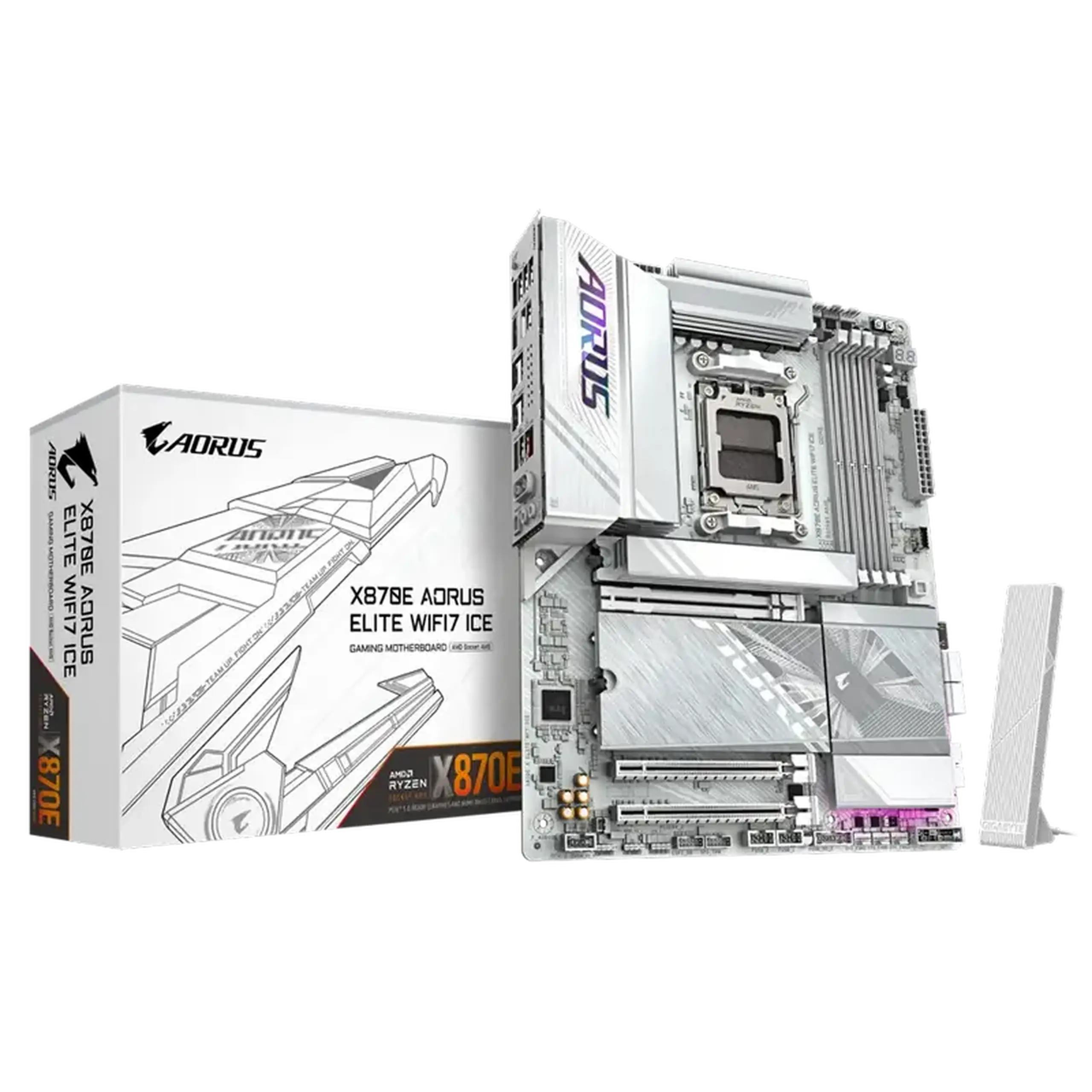 Placă de bază Gigabyte X870E A ELITE WF7 ICE, AM5, AMD X870E, ATX