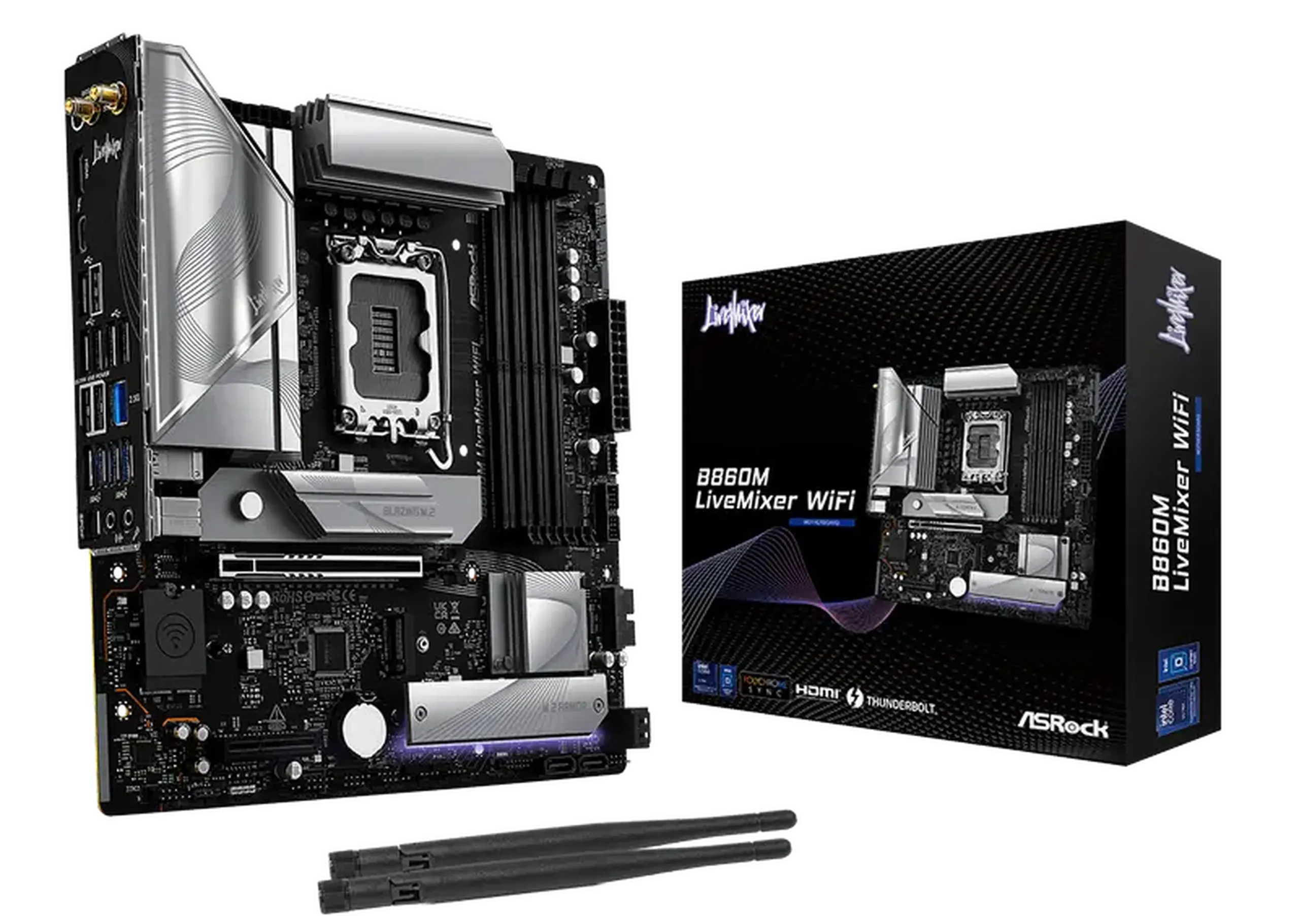 Placă de bază ASRock B860M LiveMixer WiFi, LGA1851, Intel B860, Micro-ATX