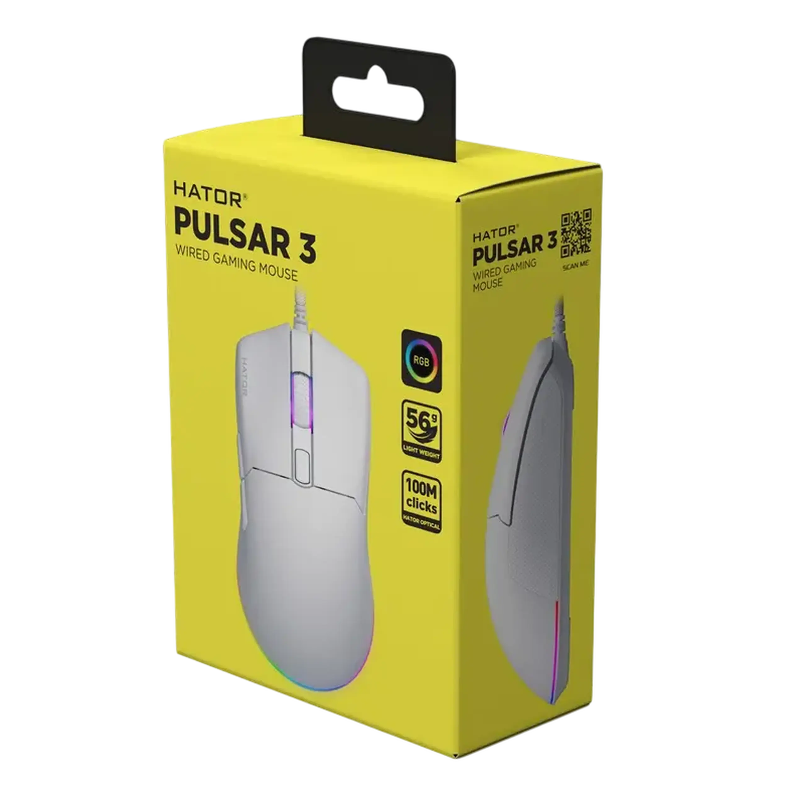 Gaming Mouse HATOR Pulsar 3, Alb