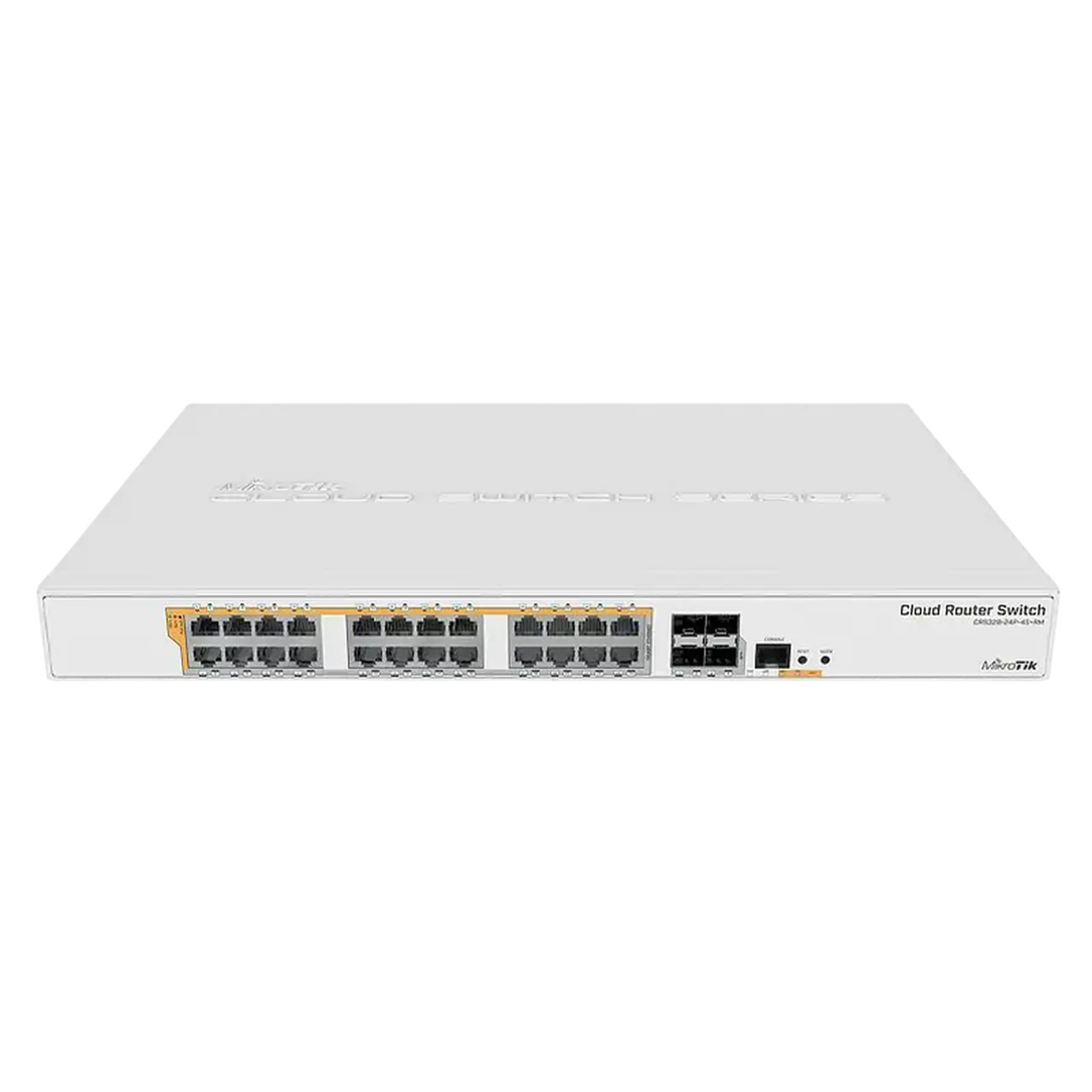 Comutator MikroTik PoE CRS328-24P-4S+RM, Alb