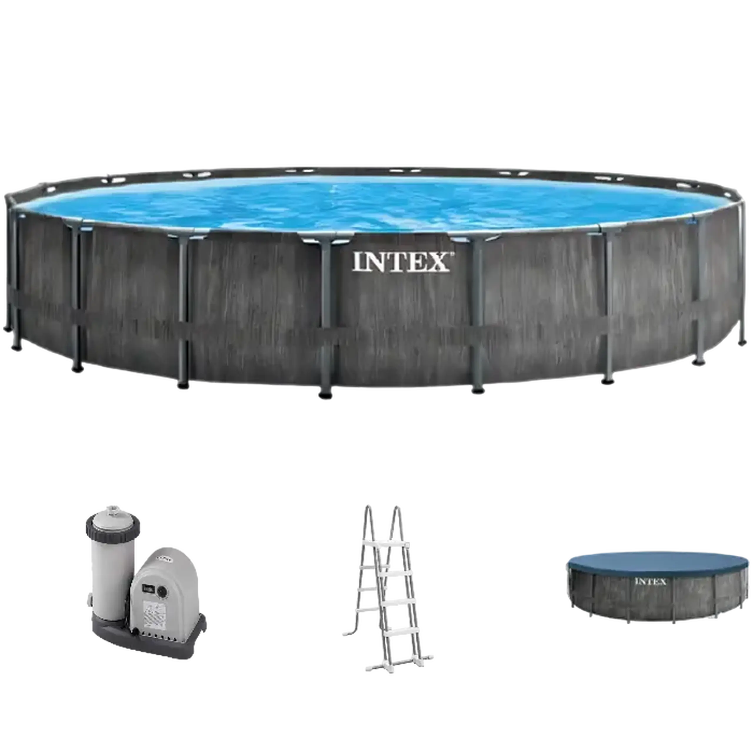 Intex 26744 Piscina Сadru Metal PREMIUM GREYWOOD 549x122cm, 24311L