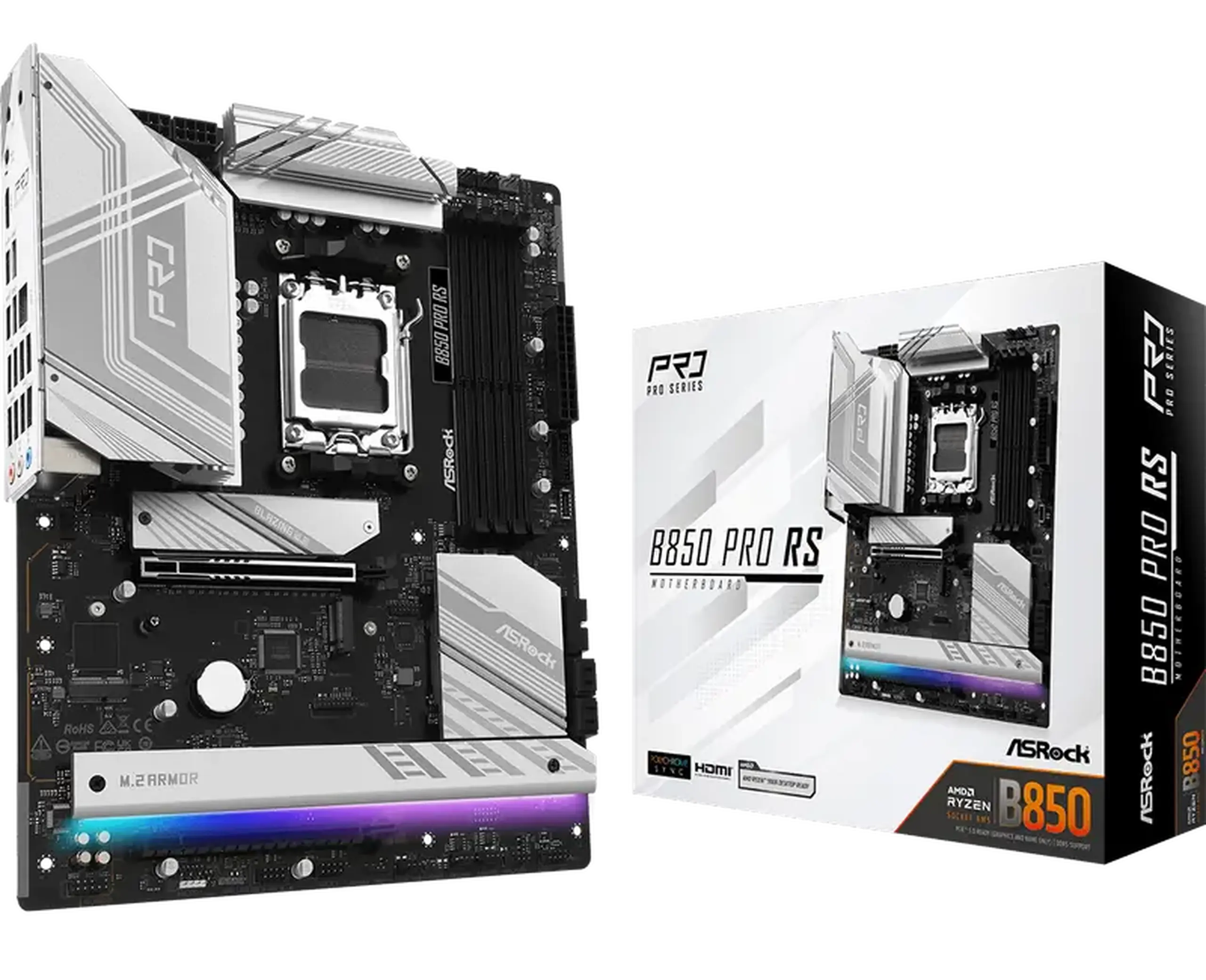 Placă de bază ASRock B850 Pro RS, AM5, AMD B850, ATX