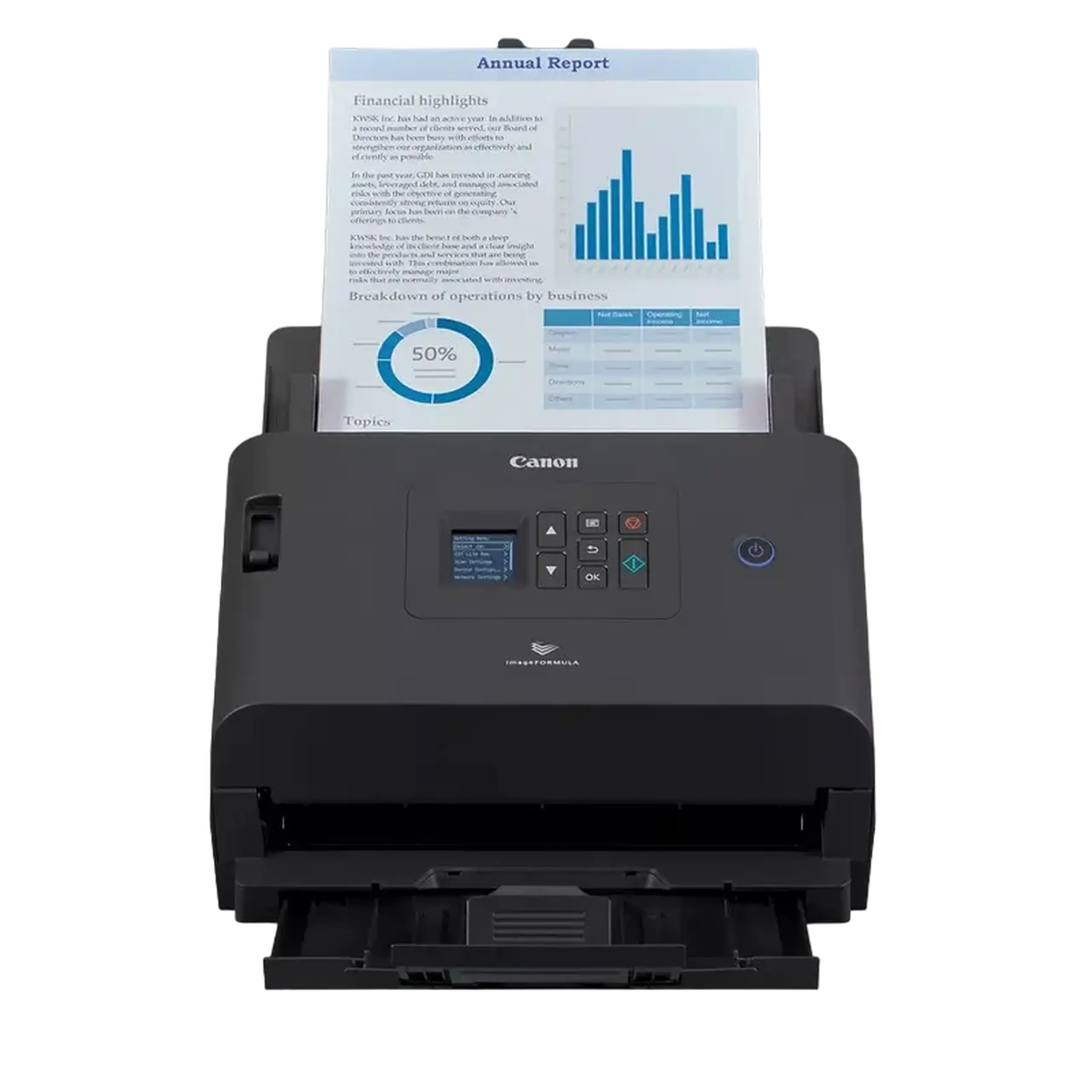 Scaner de documente cu alimentare automată Canon imageFORMULA DR-S250N, A4, Negru