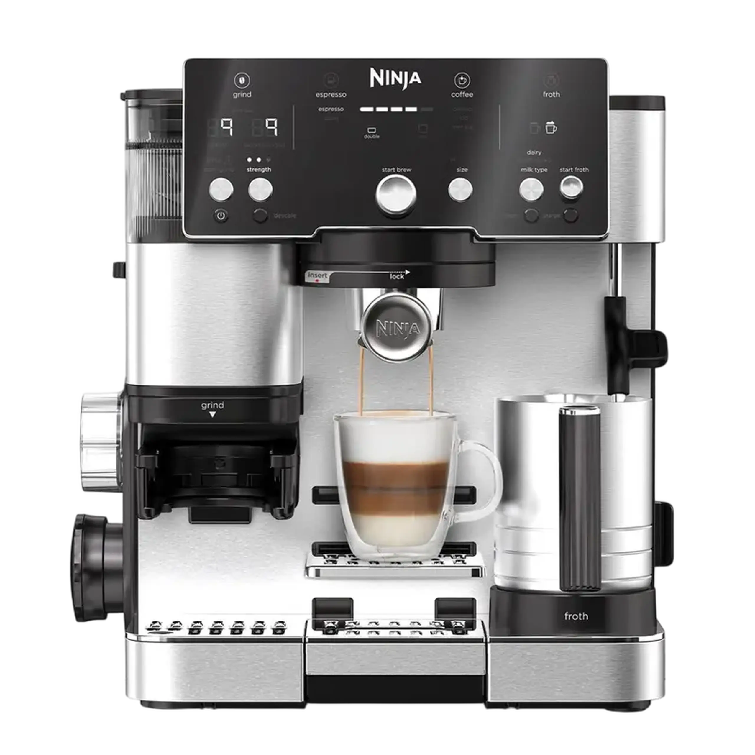 Cafetiera manuala Ninja ES501, 1650W, Oțel inoxidabil