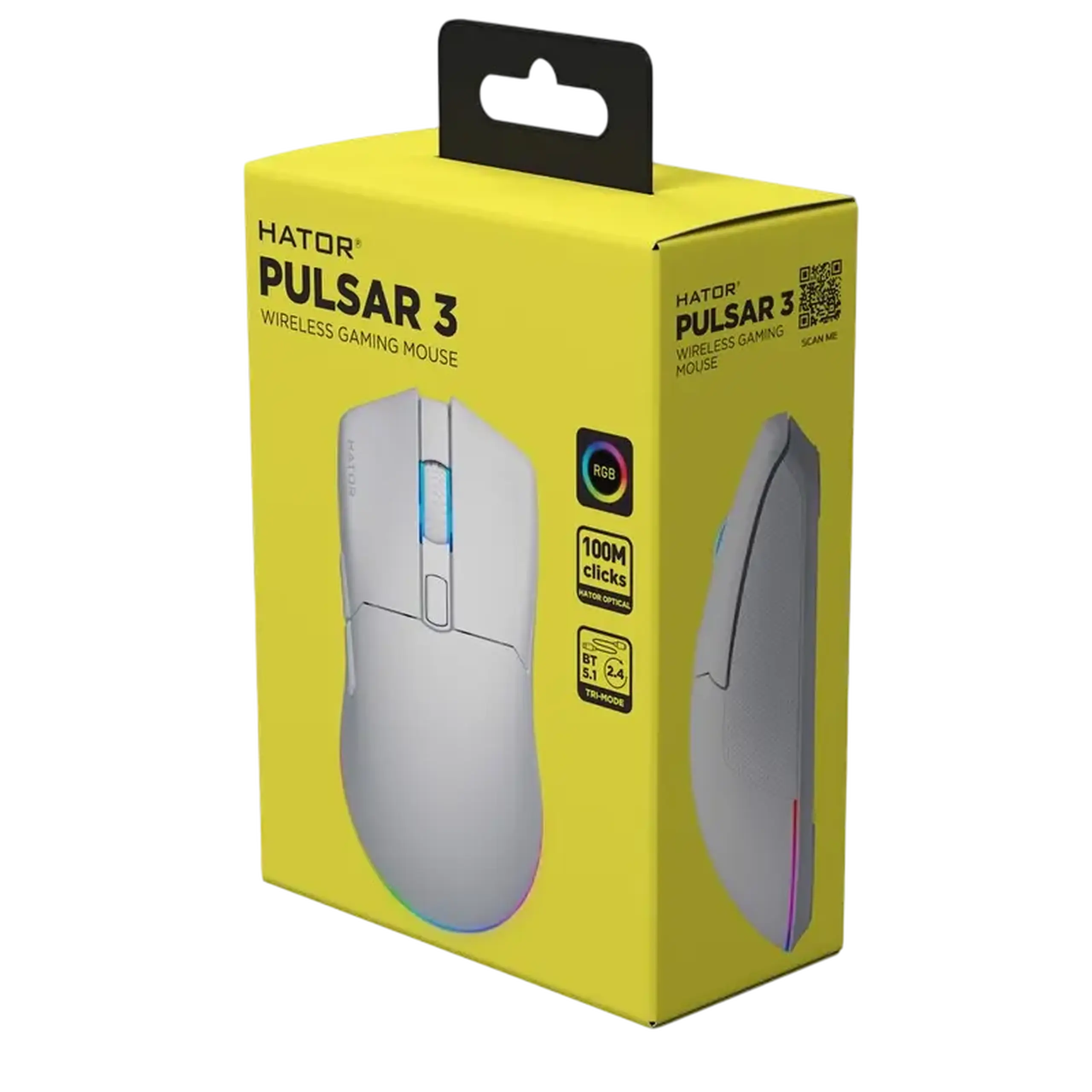 Gaming Mouse HATOR Pulsar 3, Alb