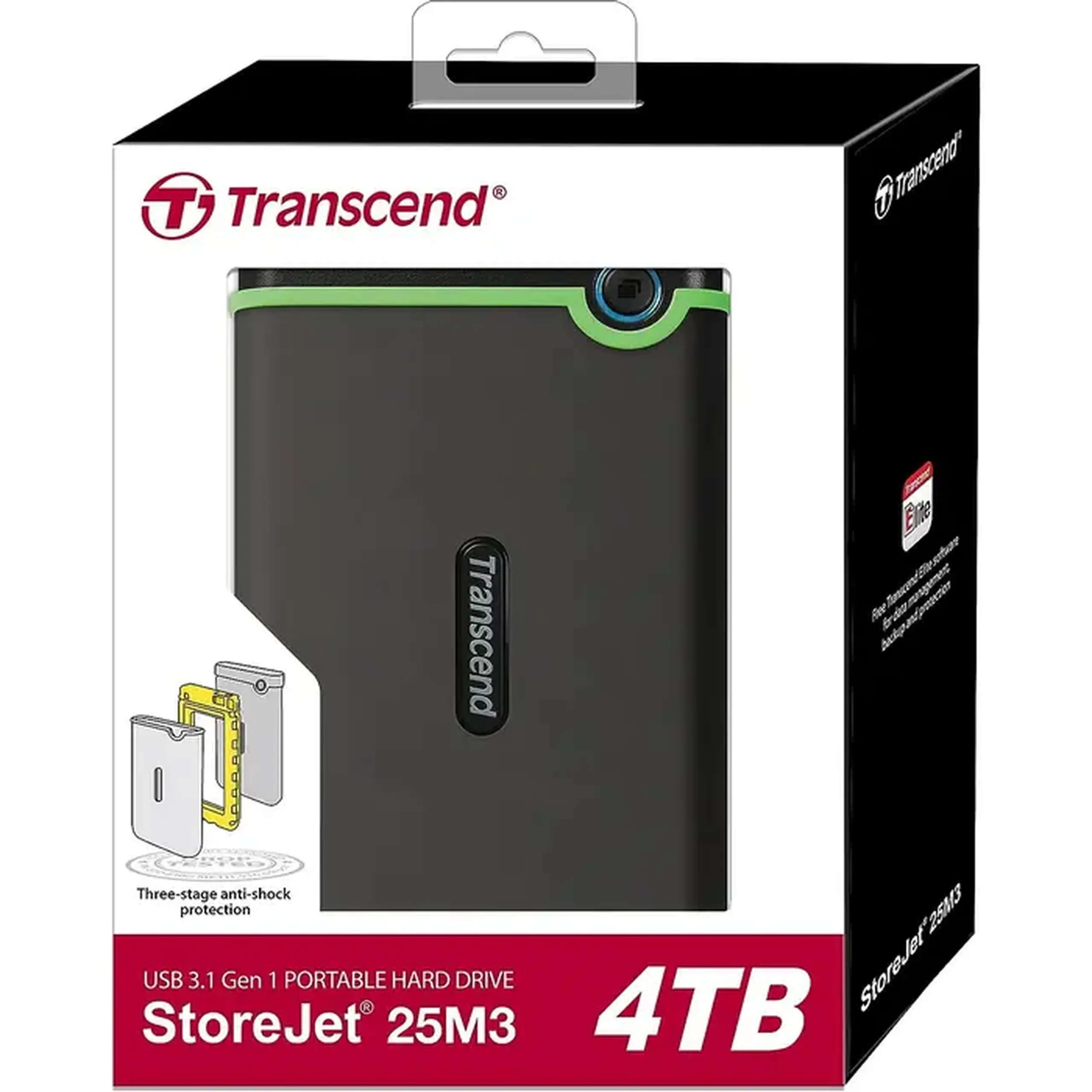 HDD portabil extern Transcend StoreJet 25M3C, 4 TB, Iron Gray (TS4TSJ25M3C)