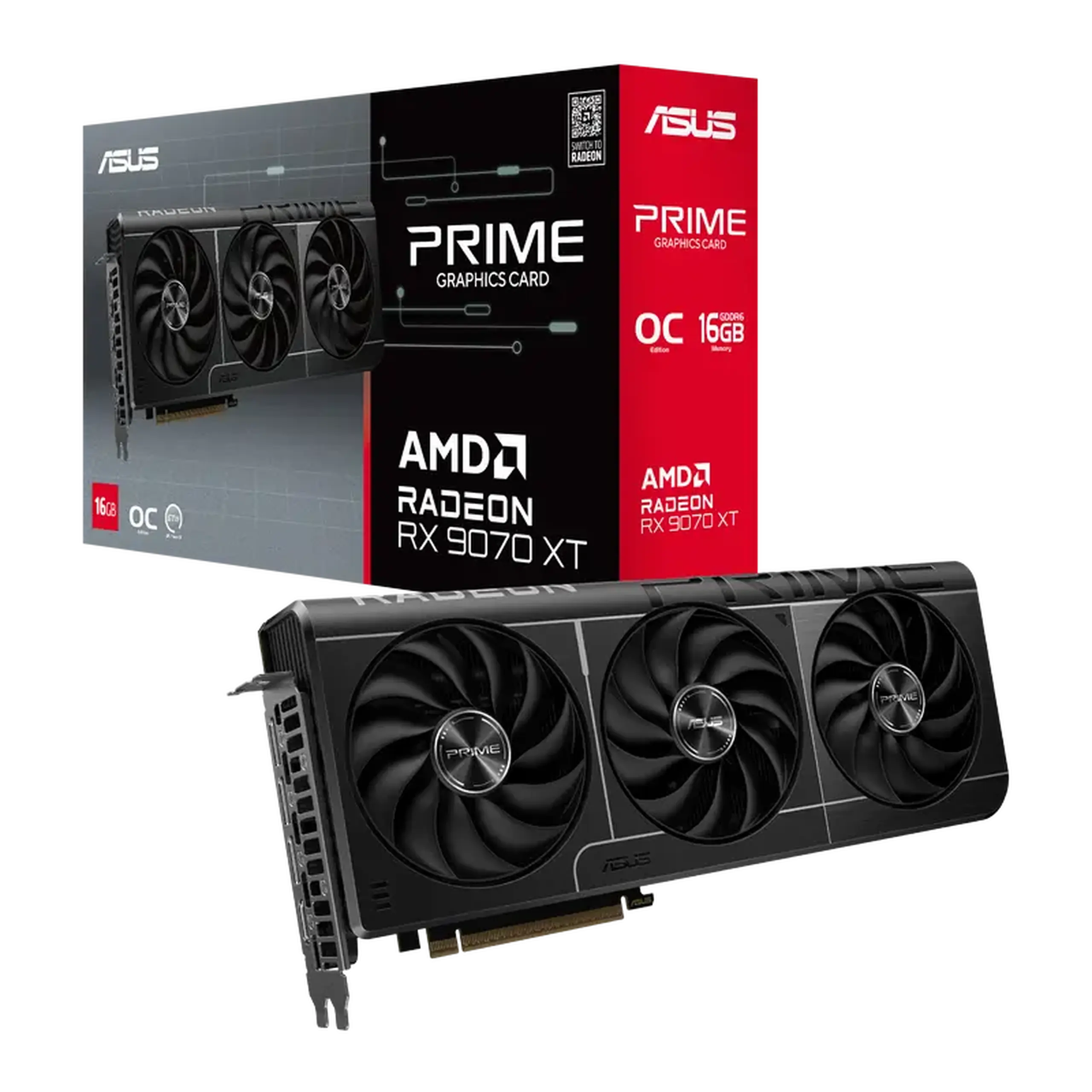 Placă Video ASUS PRIME-RX9070XT-O16G, 16GB GDDR6 256bit
