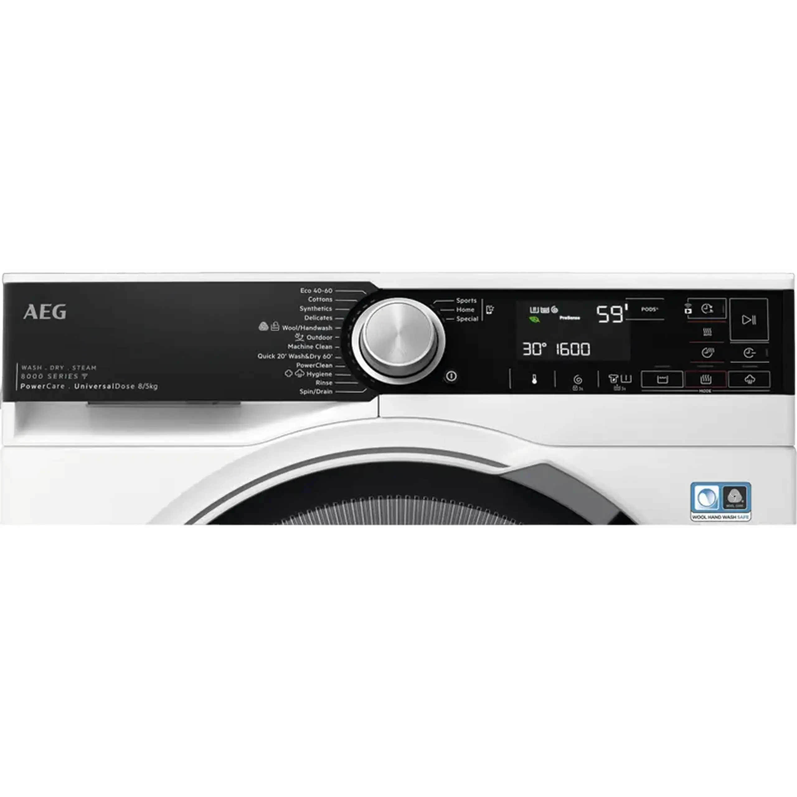 Mașină de spălat cu uscător AEG LWR85865O, 8kg, Alb