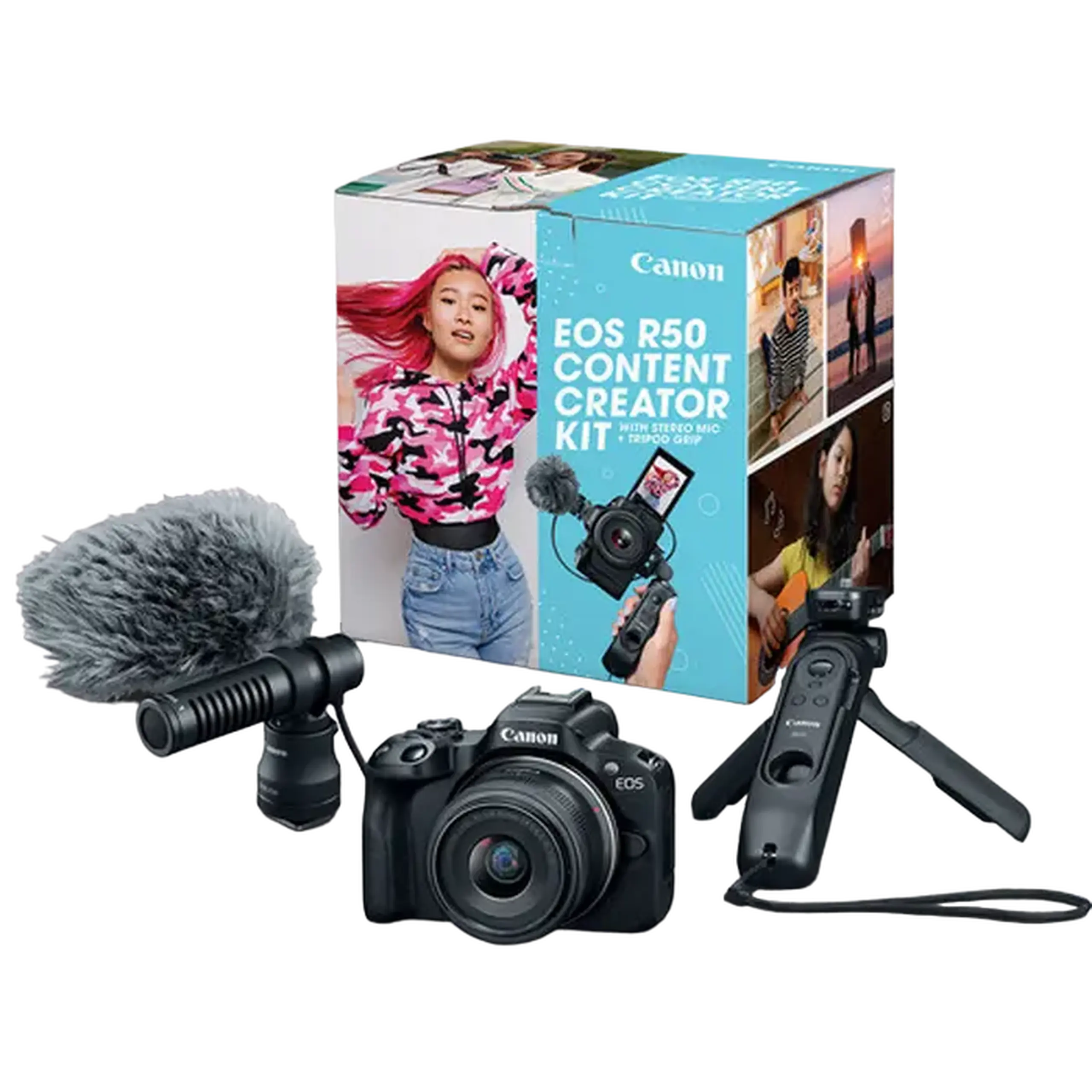 Aparat Foto Mirrorless Canon EOS R50 Black Content Creator Kit