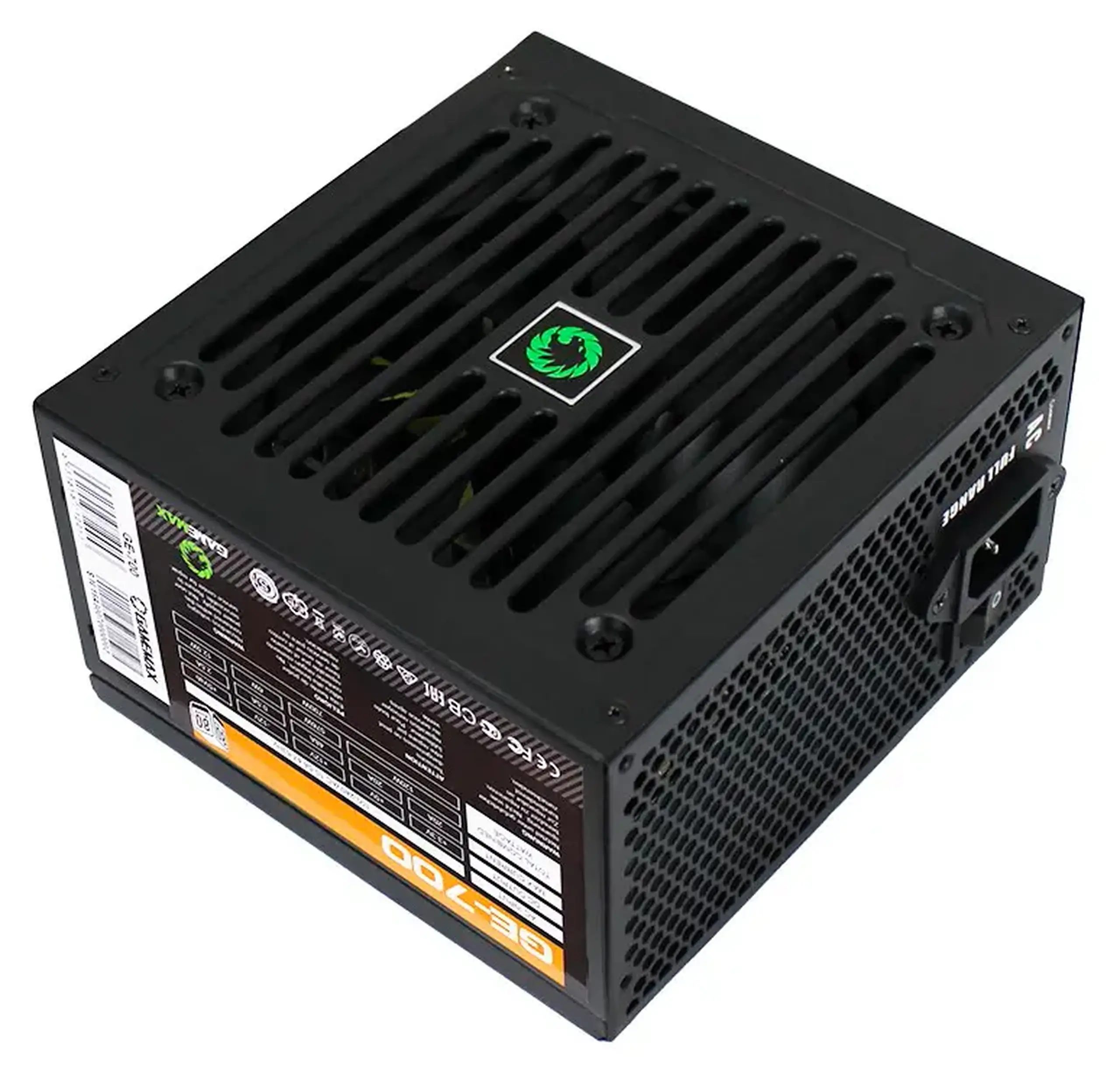 Sursă de alimentare ATX 700W GAMEMAX GE - 700, 80+, 120 mm, PFC activ, ventilator de control al temperaturii, negru