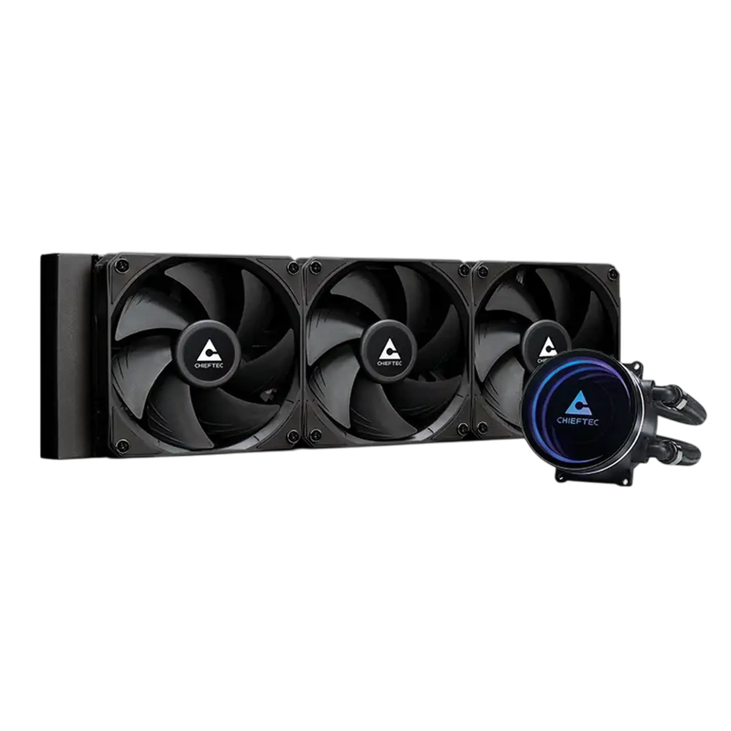 Răcire cu lichid AIO Chieftec „Iceberg 360 DARK” (<34,7 dBA, 64,72 CFM, 3x120 mm, 500 - 2200 rpm, Infinity M