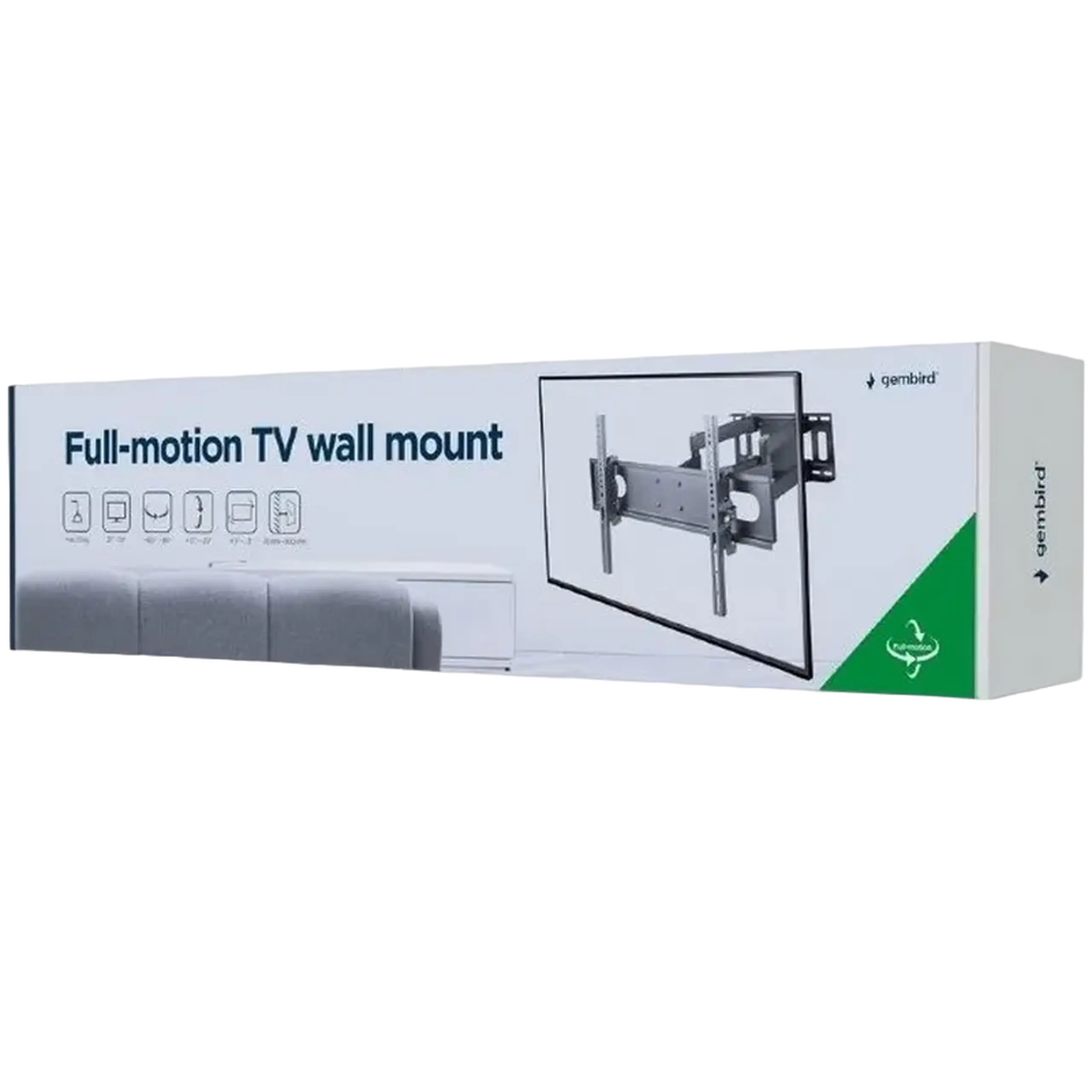 Suport de perete Gembird "WM - 70ST - 01" Negru 37" - 70", 35kg VESA: până la 600x400, distanță de perete: 78~400mm,±60°, - 3/+3°