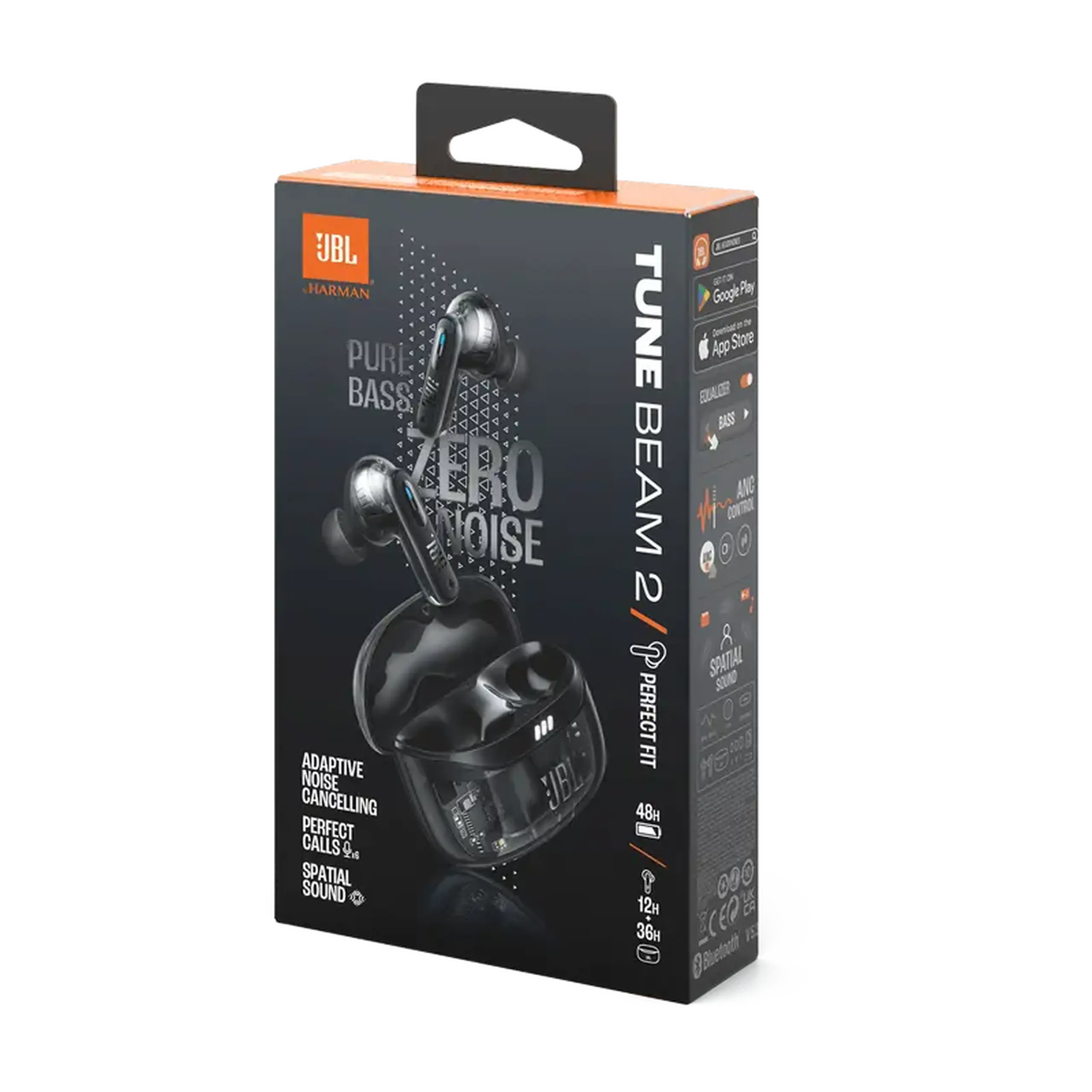 True Wireless JBL Tune Beam 2 Ghost Black, căști TWS