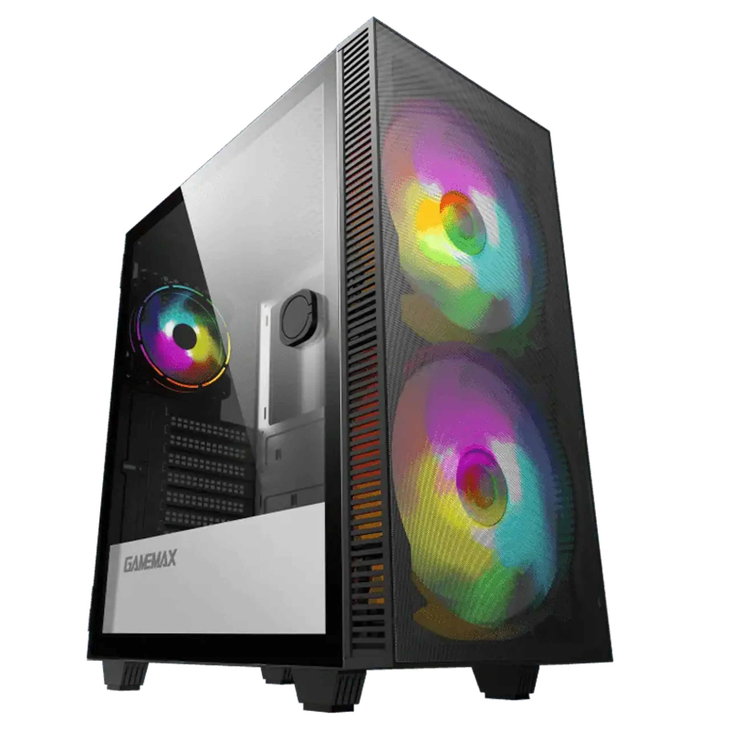 Carcasă ATX GAMEMAX Aero, fără PSU, ventilatoare ARGB de 0,5 mm, 2 x 200 mm și 1 x 120 mm, Hub ARGB+PWM, plasă frontală, TG, DF
