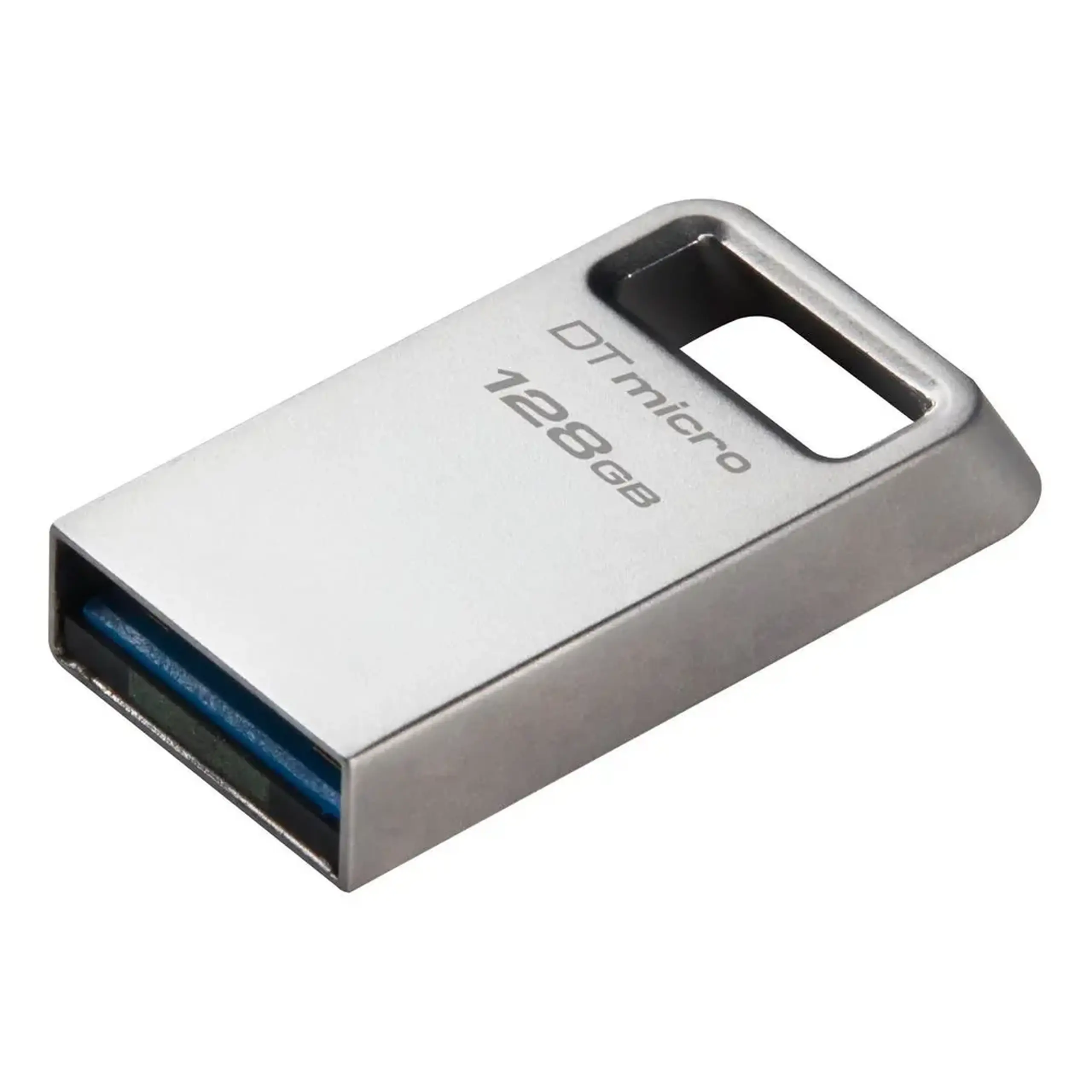 Unitate Flash USB3.2 de 128 GB Kingston DataTravaler Micro (DTMC3G2/128), carcasă metalică Premium (R:200MB/s)